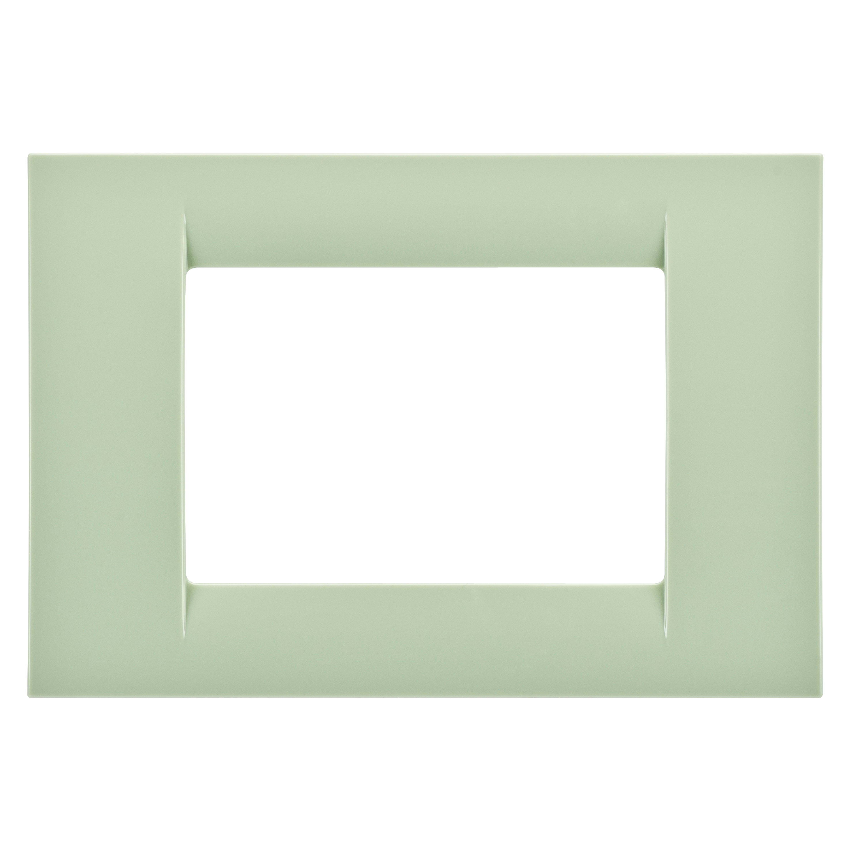 GEWISS - PLACCA VIRNA - IN TECNOPOLIMERO FINITURA LUCIDA - 3 POSTI - VERDE VENEZIA - SYSTEM GW22143