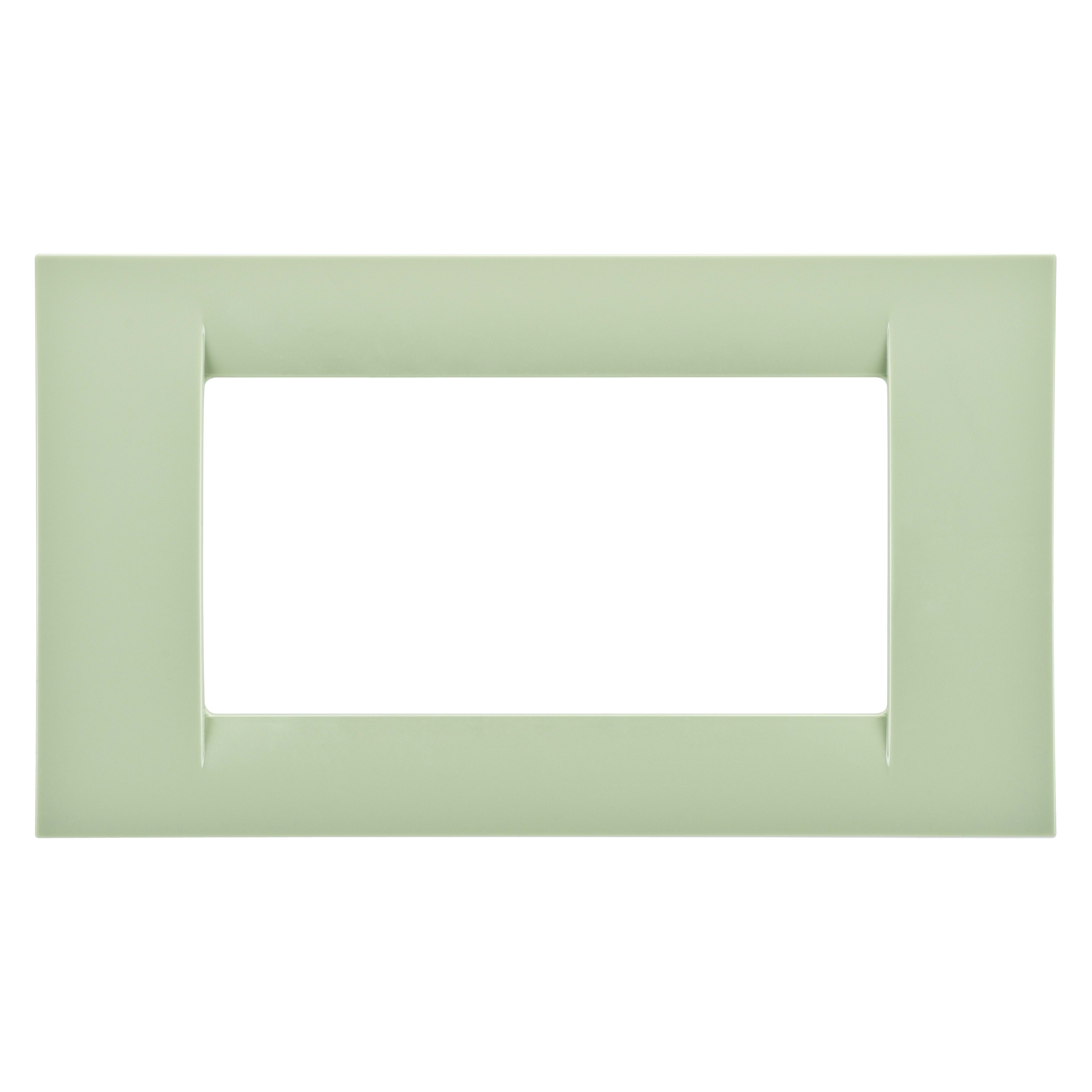 GEWISS - PLACCA VIRNA - IN TECNOPOLIMERO FINITURA LUCIDA - 4 POSTI - VERDE VENEZIA - SYSTEM GW22144