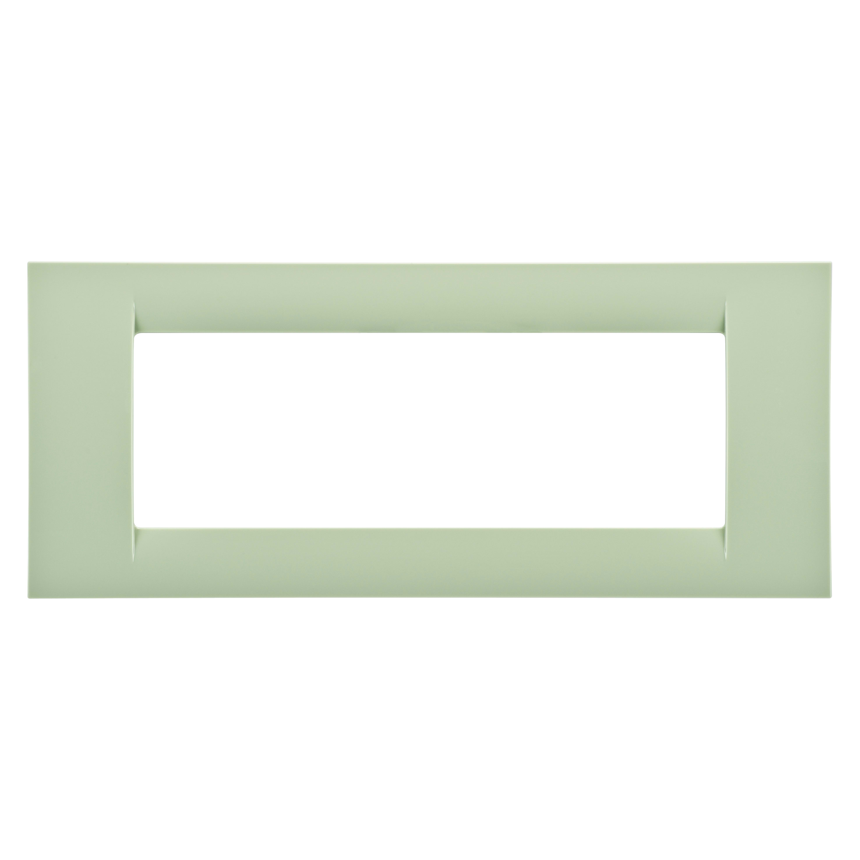 GEWISS - PLACCA VIRNA - IN TECNOPOLIMERO FINITURA LUCIDA - 6 POSTI - VERDE VENEZIA - SYSTEM GW22146