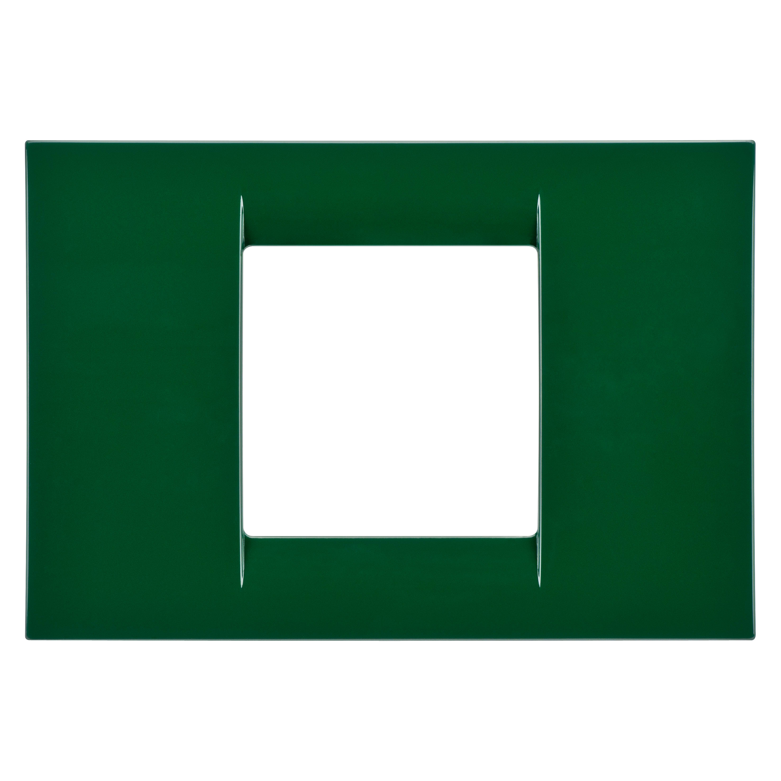 GEWISS - PLACCA VIRNA - IN TECNOPOLIMERO FINITURA LUCIDA - 2 POSTI - VERDE RACING - SYSTEM GW22152