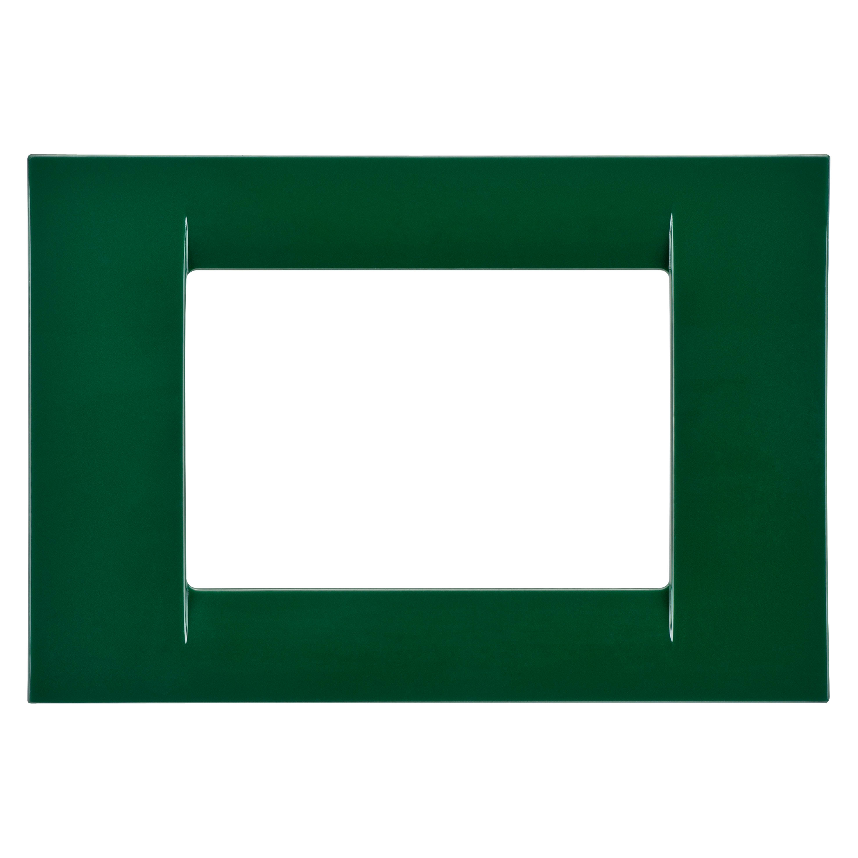 GEWISS - PLACCA VIRNA - IN TECNOPOLIMERO FINITURA LUCIDA - 3 POSTI - VERDE RACING - SYSTEM GW22153