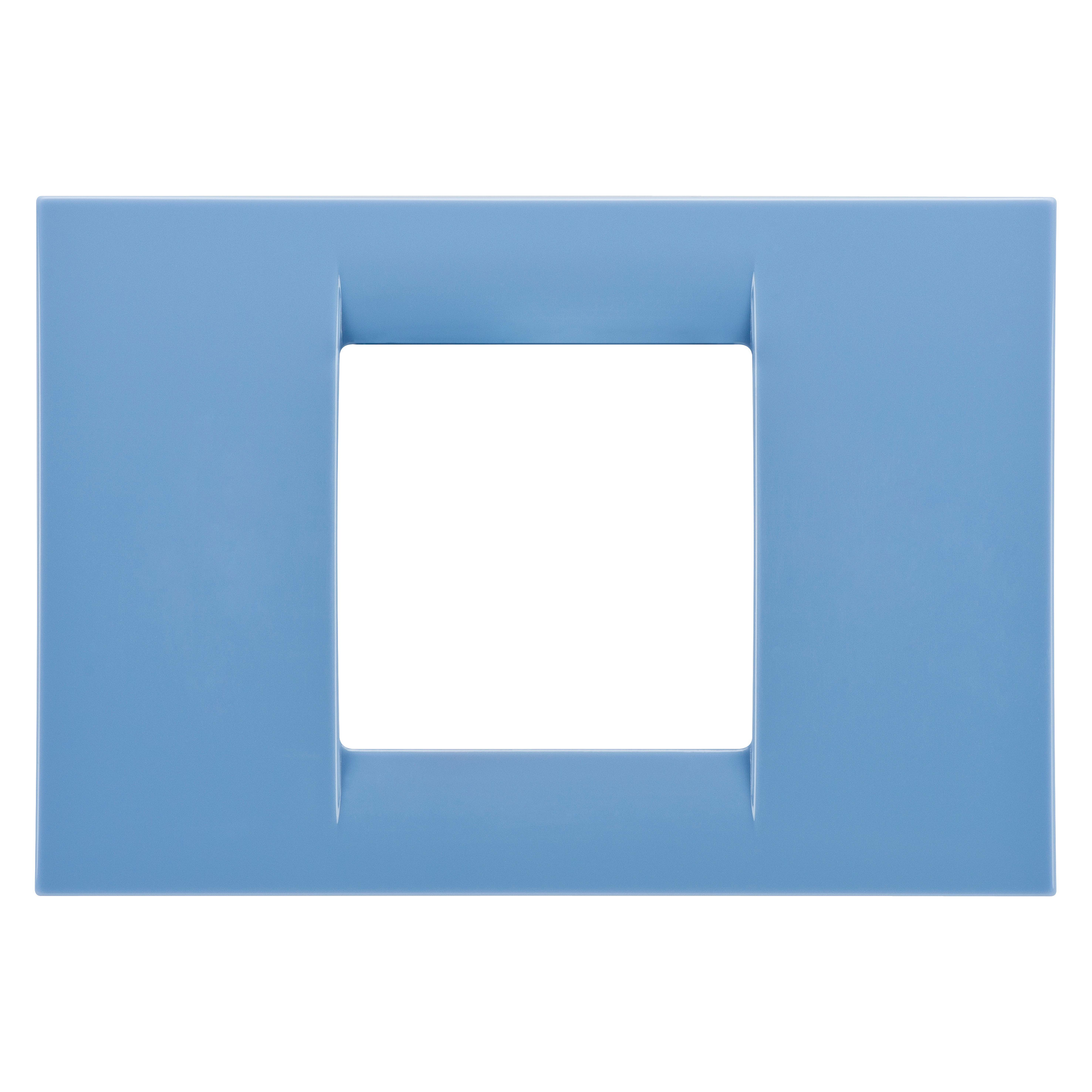 GEWISS - PLACCA VIRNA - IN TECNOPOLIMERO FINITURA LUCIDA - 2 POSTI - AZZURRO CIELO - SYSTEM GW22162