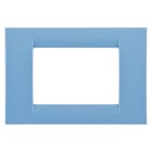 GEWISS - PLACCA VIRNA - IN TECNOPOLIMERO FINITURA LUCIDA - 3 POSTI - AZZURRO CIELO - SYSTEM