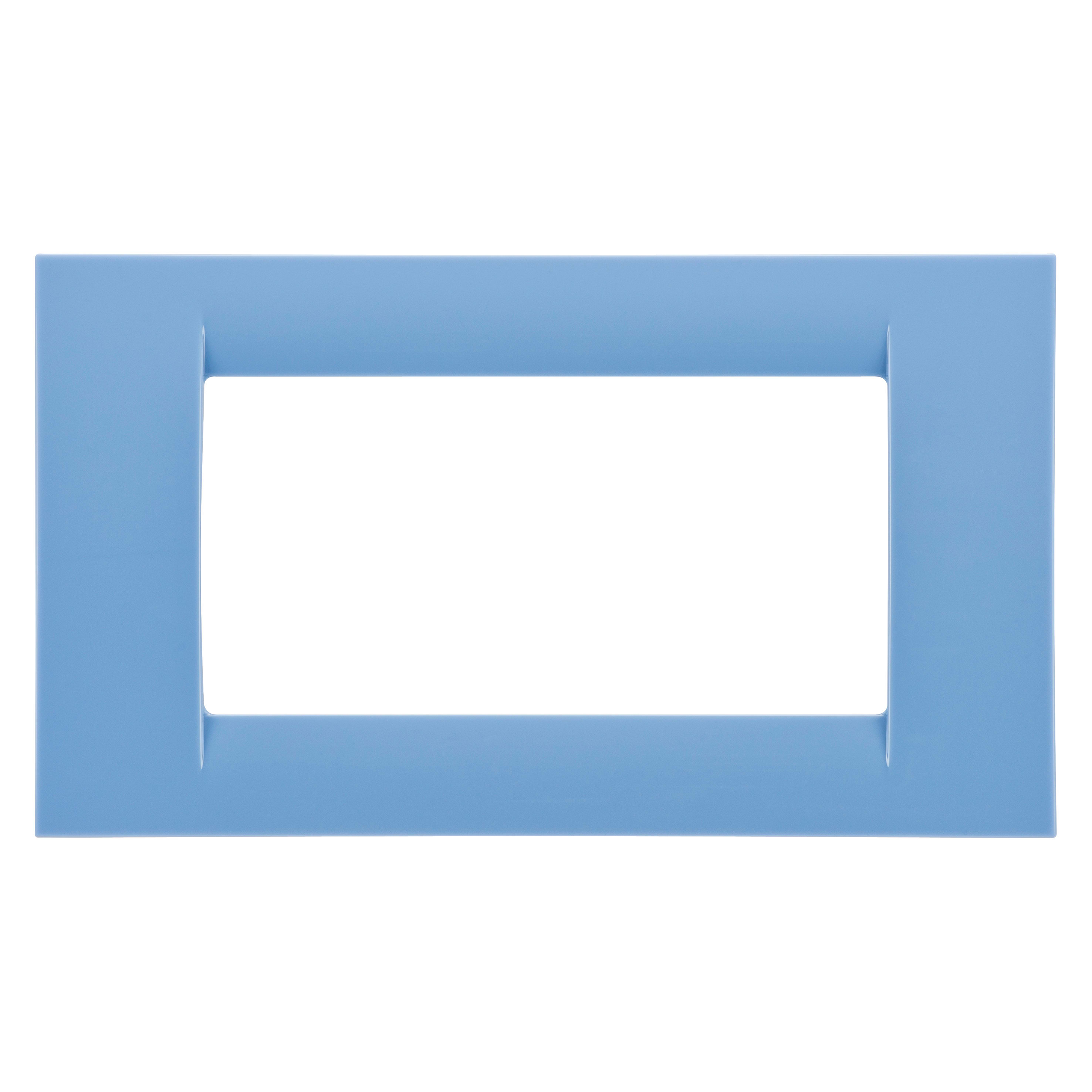 GEWISS - PLACCA VIRNA - IN TECNOPOLIMERO FINITURA LUCIDA - 4 POSTI - AZZURRO CIELO - SYSTEM GW22164