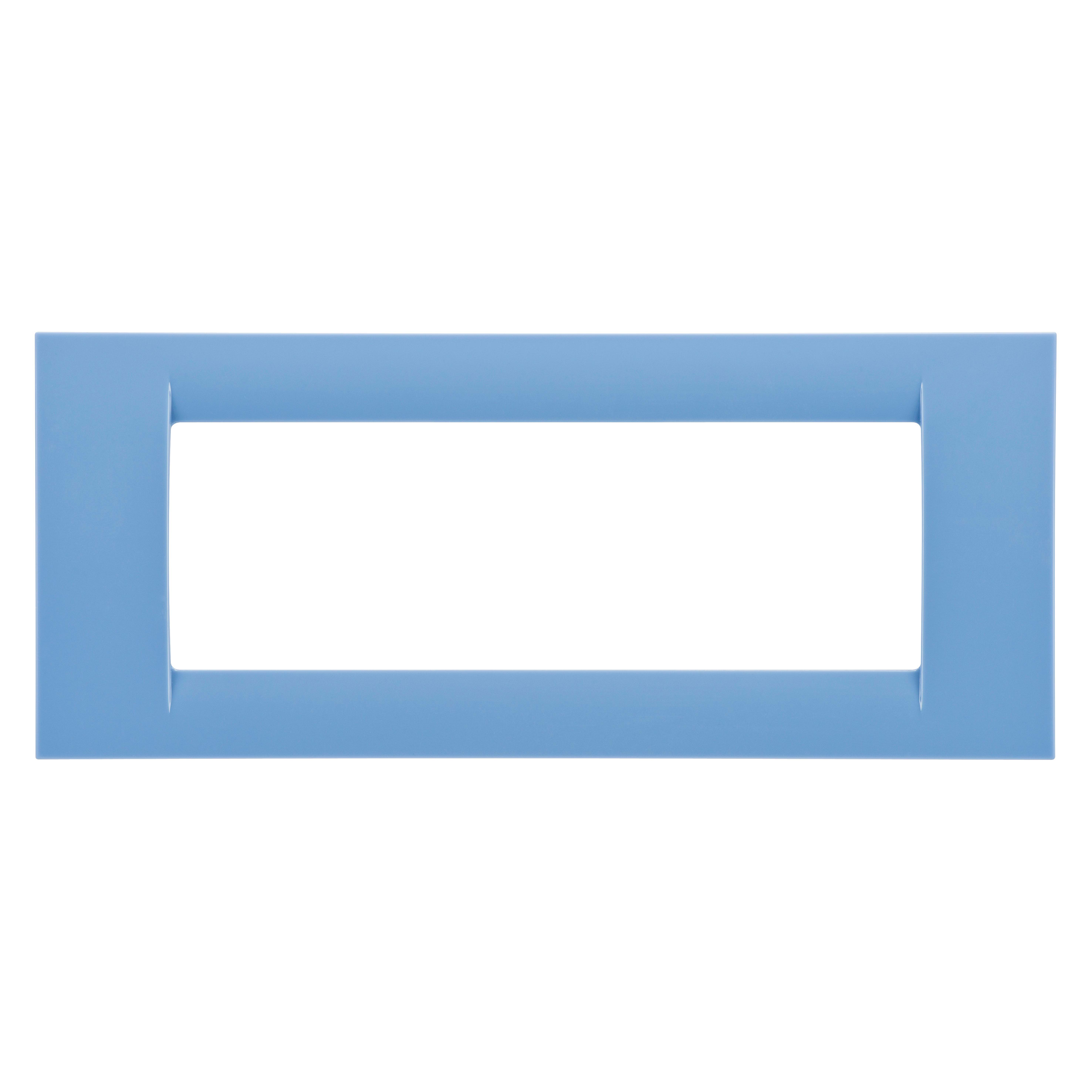 GEWISS - PLACCA VIRNA - IN TECNOPOLIMERO FINITURA LUCIDA - 6 POSTI - AZZURRO CIELO - SYSTEM GW22166