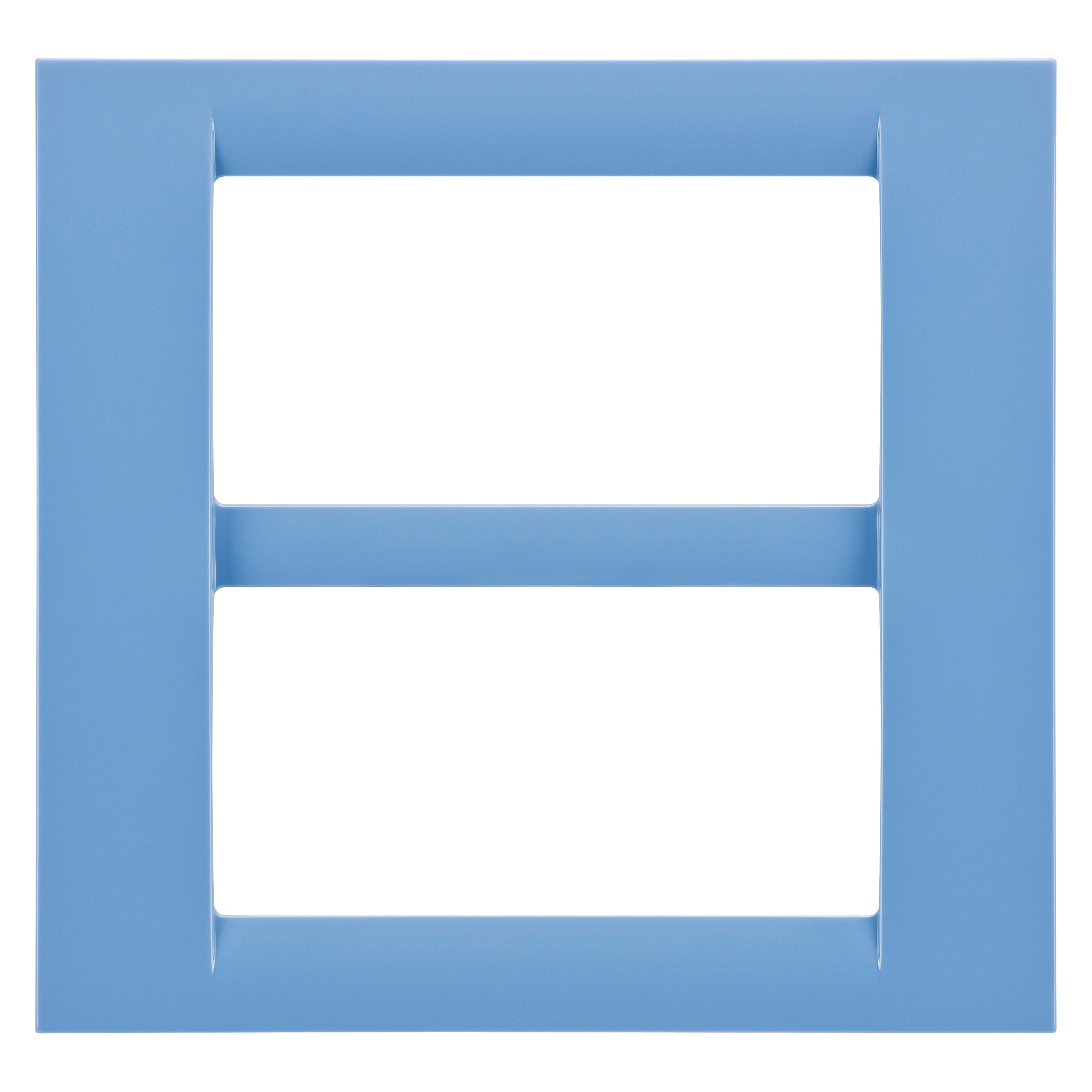 GEWISS - PLACCA VIRNA - IN TECNOPOLIMERO FINITURA LUCIDA - 8 POSTI (4+4 SOVRAPPOSTI) - AZZURRO CIELO - SYSTEM GW22167