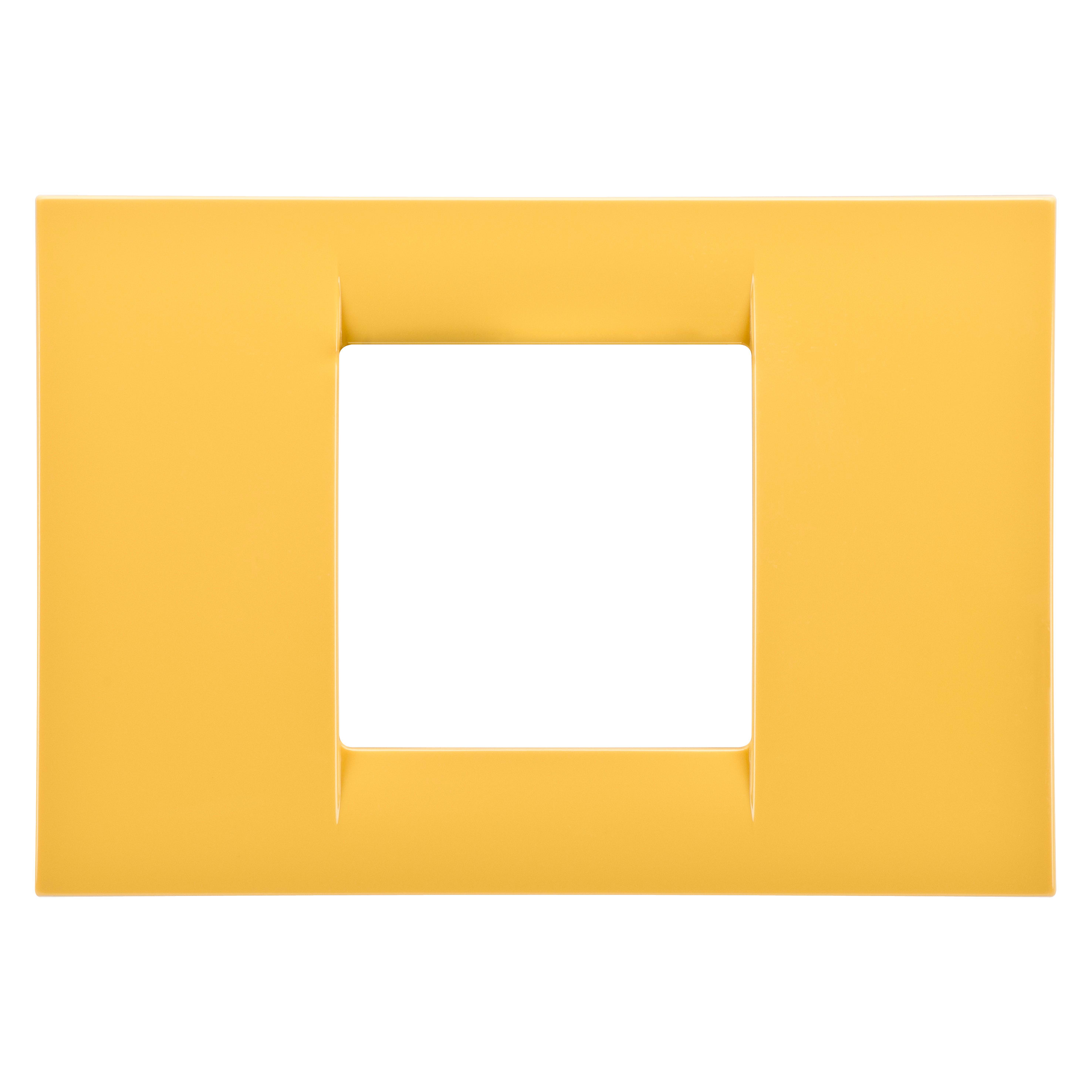 GEWISS - PLACCA VIRNA - IN TECNOPOLIMERO FINITURA LUCIDA - 2 POSTI - GIALLO MAIS - SYSTEM GW22182