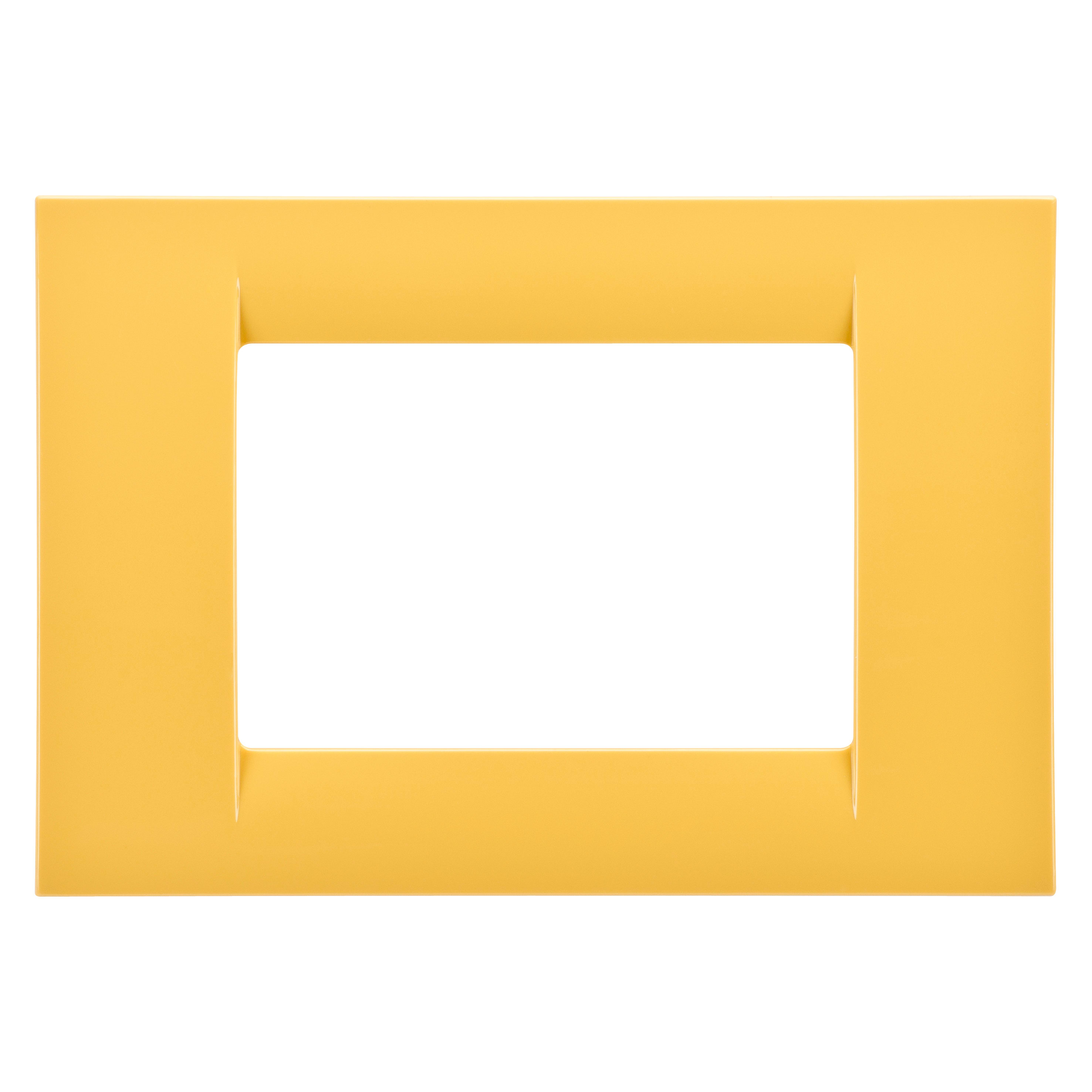 GEWISS - PLACCA VIRNA - IN TECNOPOLIMERO FINITURA LUCIDA - 3 POSTI - GIALLO MAIS - SYSTEM GW22183