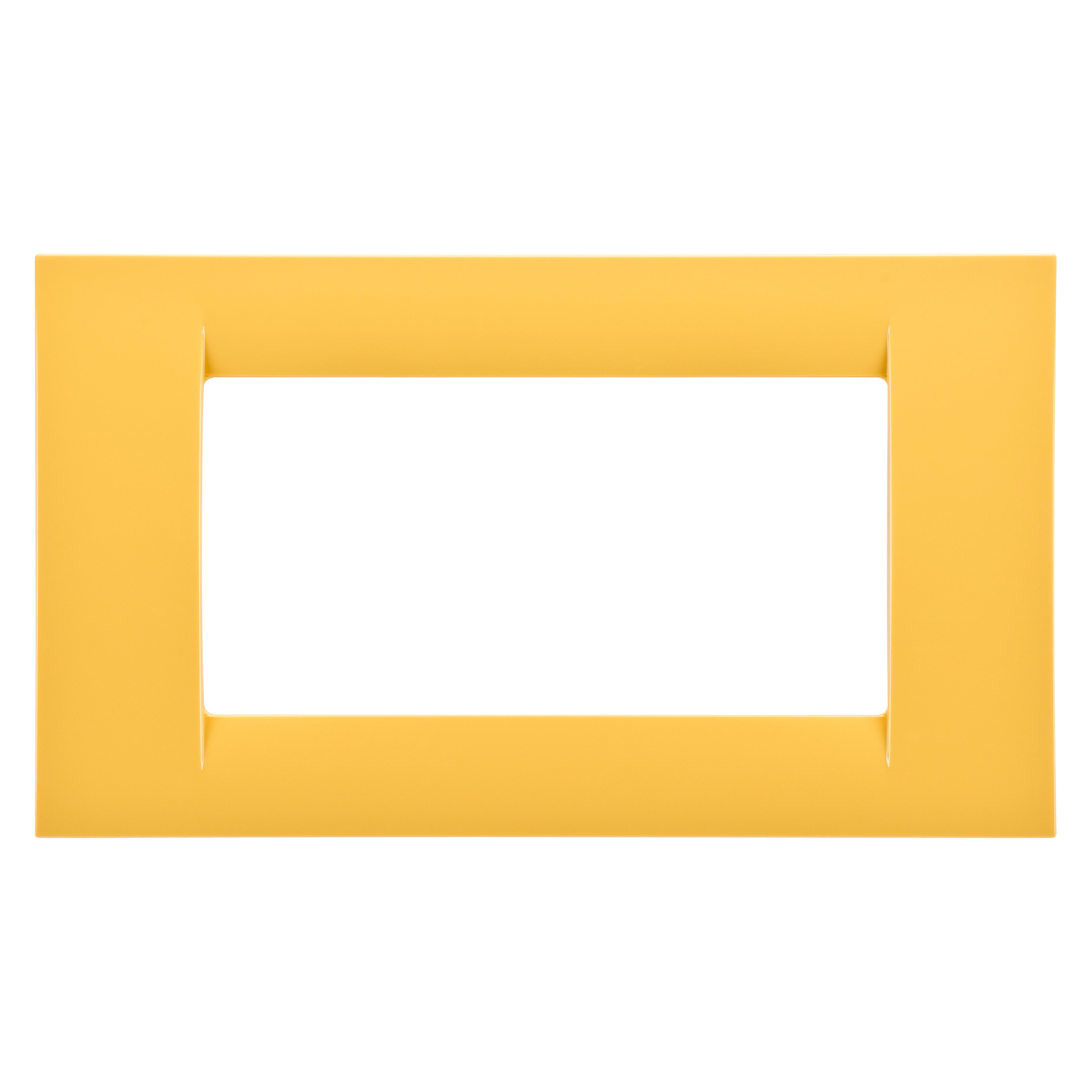 GEWISS - PLACCA VIRNA - IN TECNOPOLIMERO FINITURA LUCIDA - 4 POSTI - GIALLO MAIS - SYSTEM GW22184