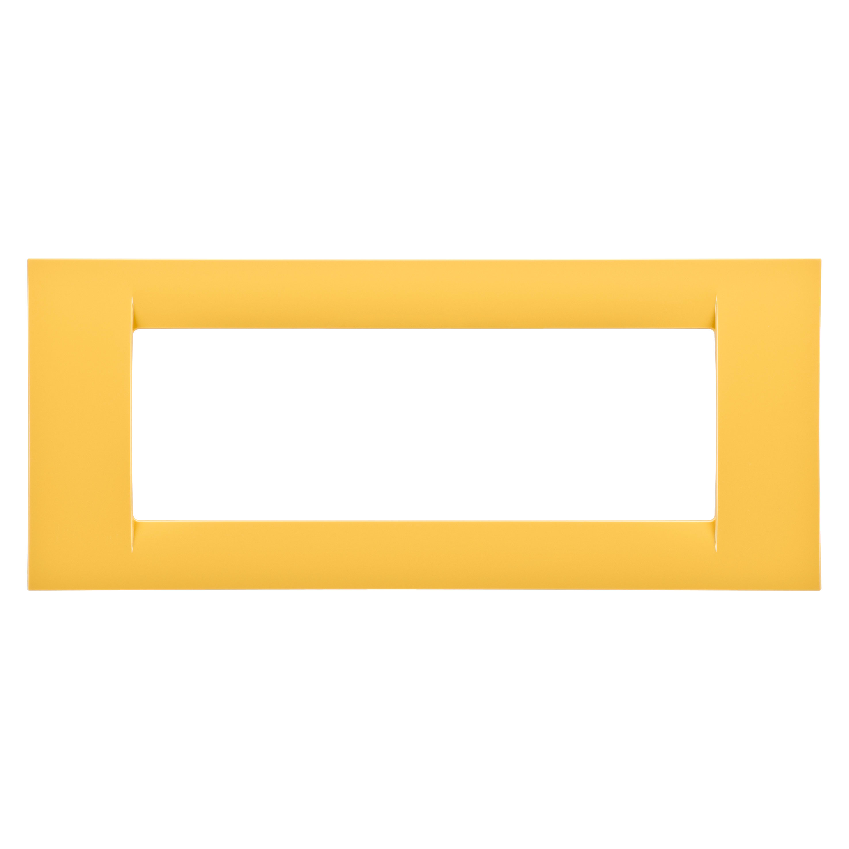 GEWISS - PLACCA VIRNA - IN TECNOPOLIMERO FINITURA LUCIDA - 6 POSTI - GIALLO MAIS - SYSTEM GW22186