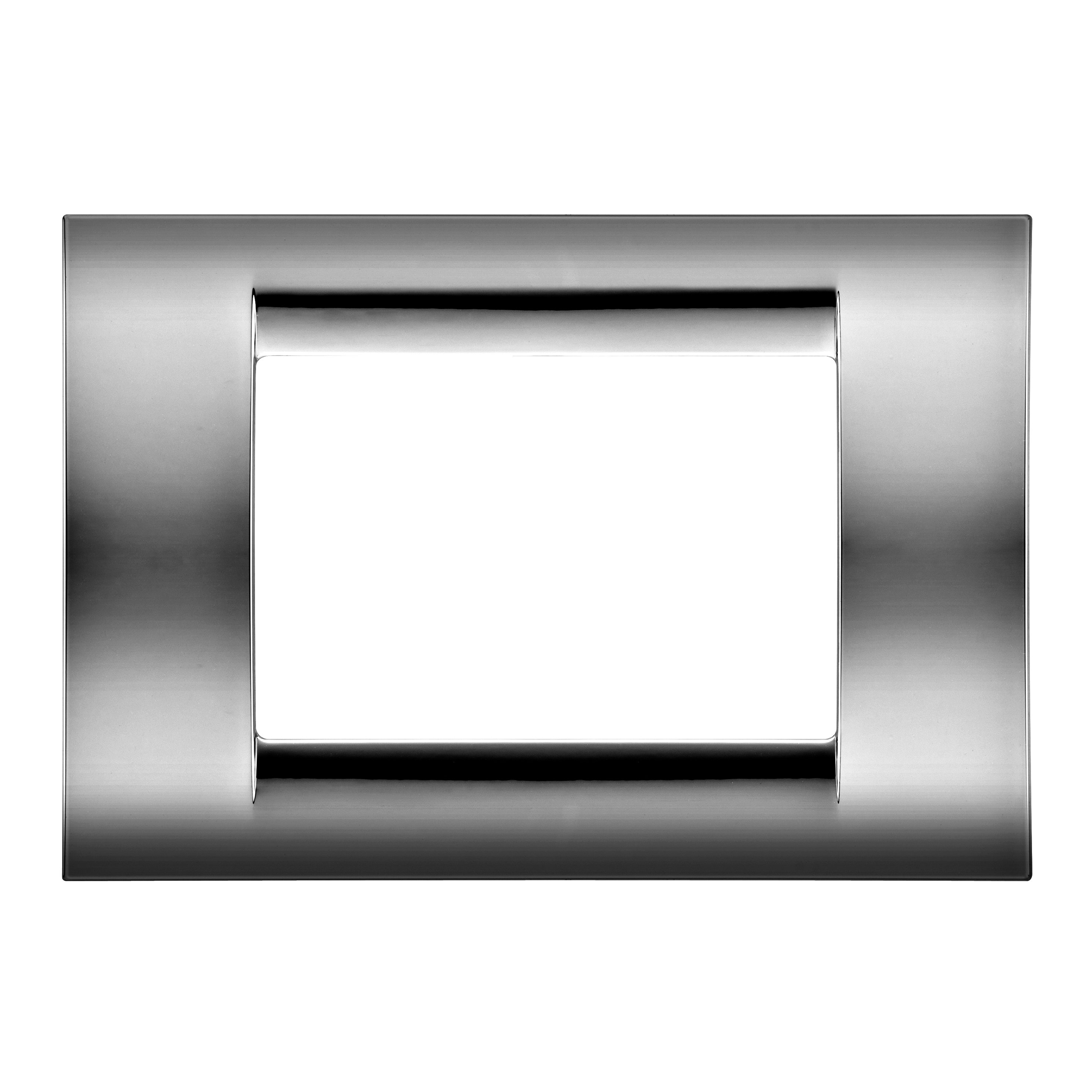 GEWISS - PLACCA VIRNA - IN TECNOPOLIMERO FINITURA LUCIDA - 2 POSTI - CROMO SOFT - SYSTEM GW22252