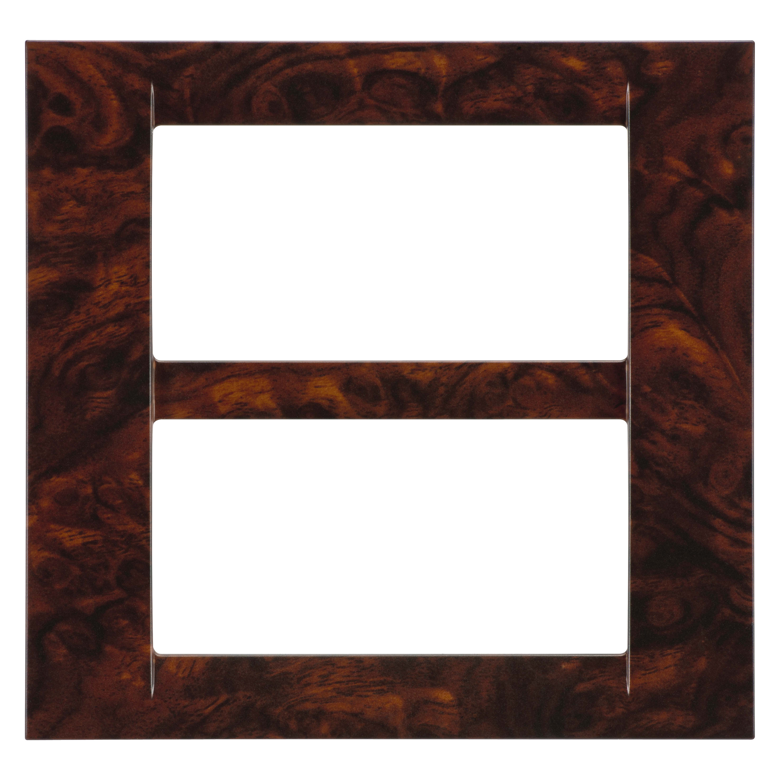 GEWISS - PLACCA VIRNA - IN TECNOPOLIMERO - 8 POSTI (4+4 SOVRAPPOSTI) - RADICA INGLESE - SYSTEM GW22277