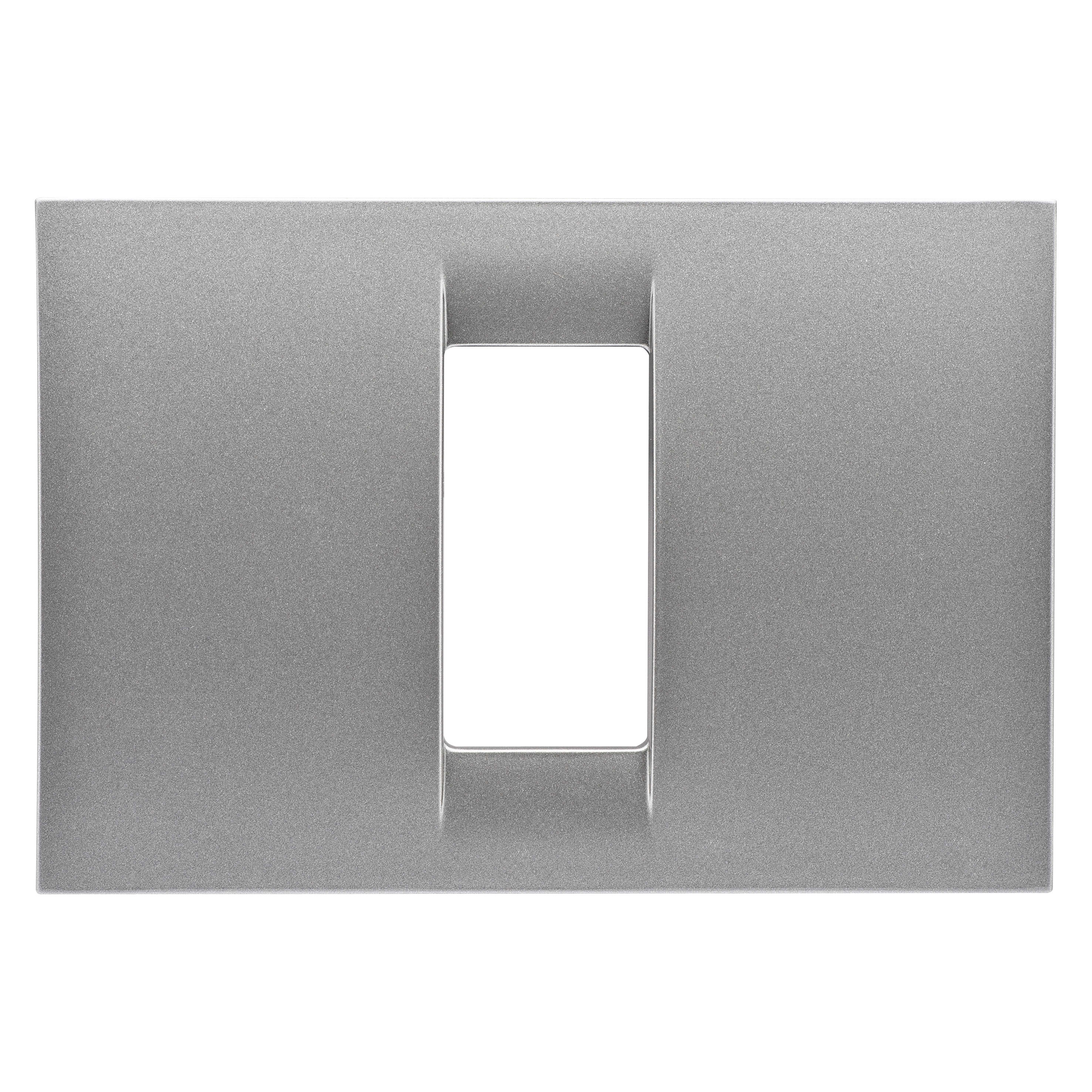 GEWISS - PLACCA VIRNA - IN TECNOPOLIMERO FINITURA LUCIDA - 1 POSTO - TITANIO METALLIZZATO - SYSTEM GW22281