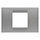GEWISS - PLACCA VIRNA - IN TECNOPOLIMERO FINITURA LUCIDA - 2 POSTI - TITANIO METALLIZZATO - SYSTEM