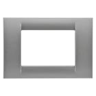 GEWISS - PLACCA VIRNA - IN TECNOPOLIMERO FINITURA LUCIDA - 3 POSTI - TITANIO METALLIZZATO - SYSTEM GW22283