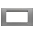 GEWISS - PLACCA VIRNA - IN TECNOPOLIMERO FINITURA LUCIDA - 4 POSTI - TITANIO METALLIZZATO - SYSTEM GW22284