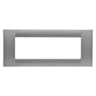 GEWISS - PLACCA VIRNA - IN TECNOPOLIMERO FINITURA LUCIDA - 6 POSTI - TITANIO METALLIZZATO - SYSTEM GW22286