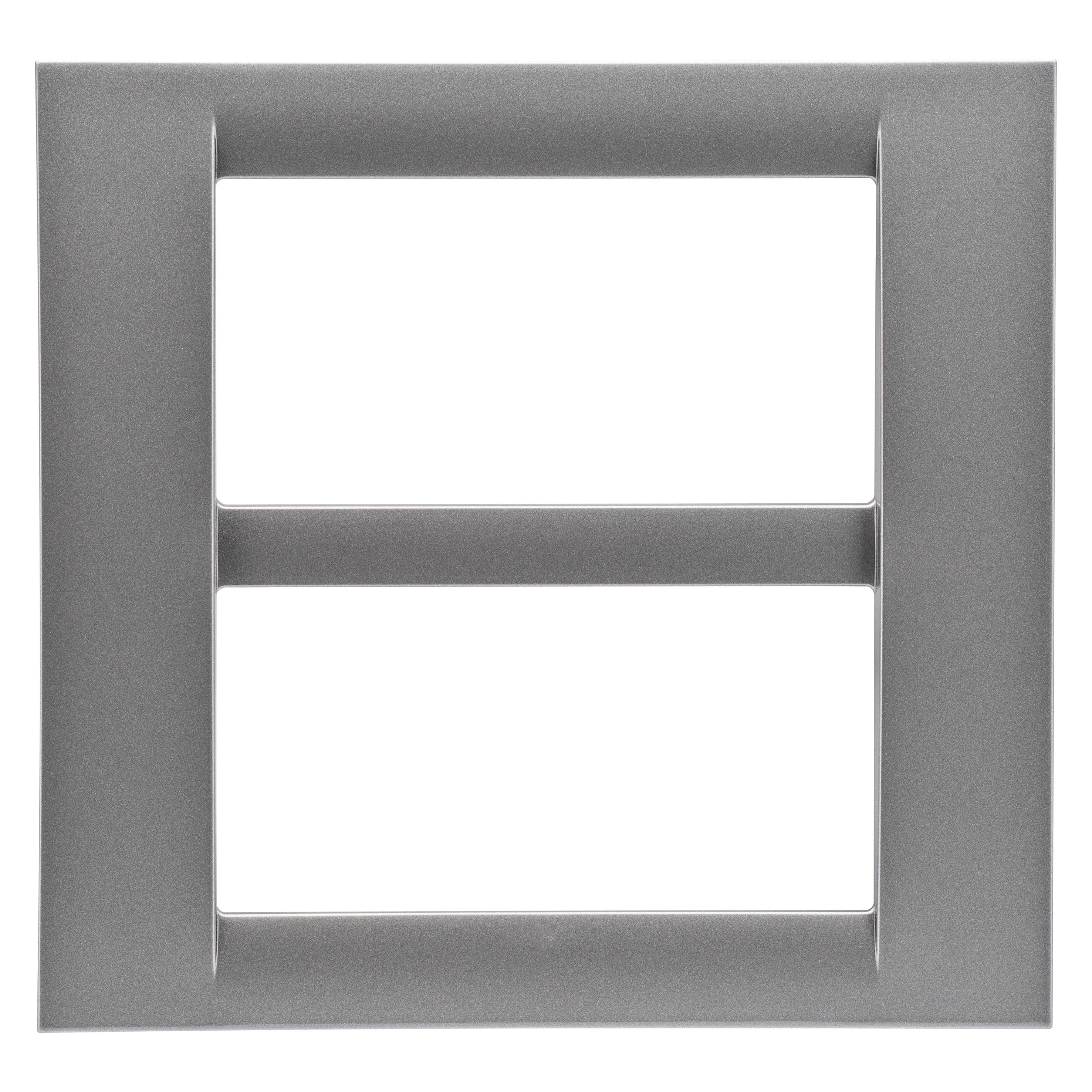 GEWISS - PLACCA VIRNA - IN TECNOPOLIMERO FINITURA LUCIDA - 8 POSTI (4+4 SOVRAPPOSTI) - TITANIO METALLIZZATO - SYSTEM GW22287