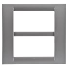 GEWISS - PLACCA VIRNA - IN TECNOPOLIMERO FINITURA LUCIDA - 8 POSTI (4+4 SOVRAPPOSTI) - TITANIO METALLIZZATO - SYSTEM GW22287