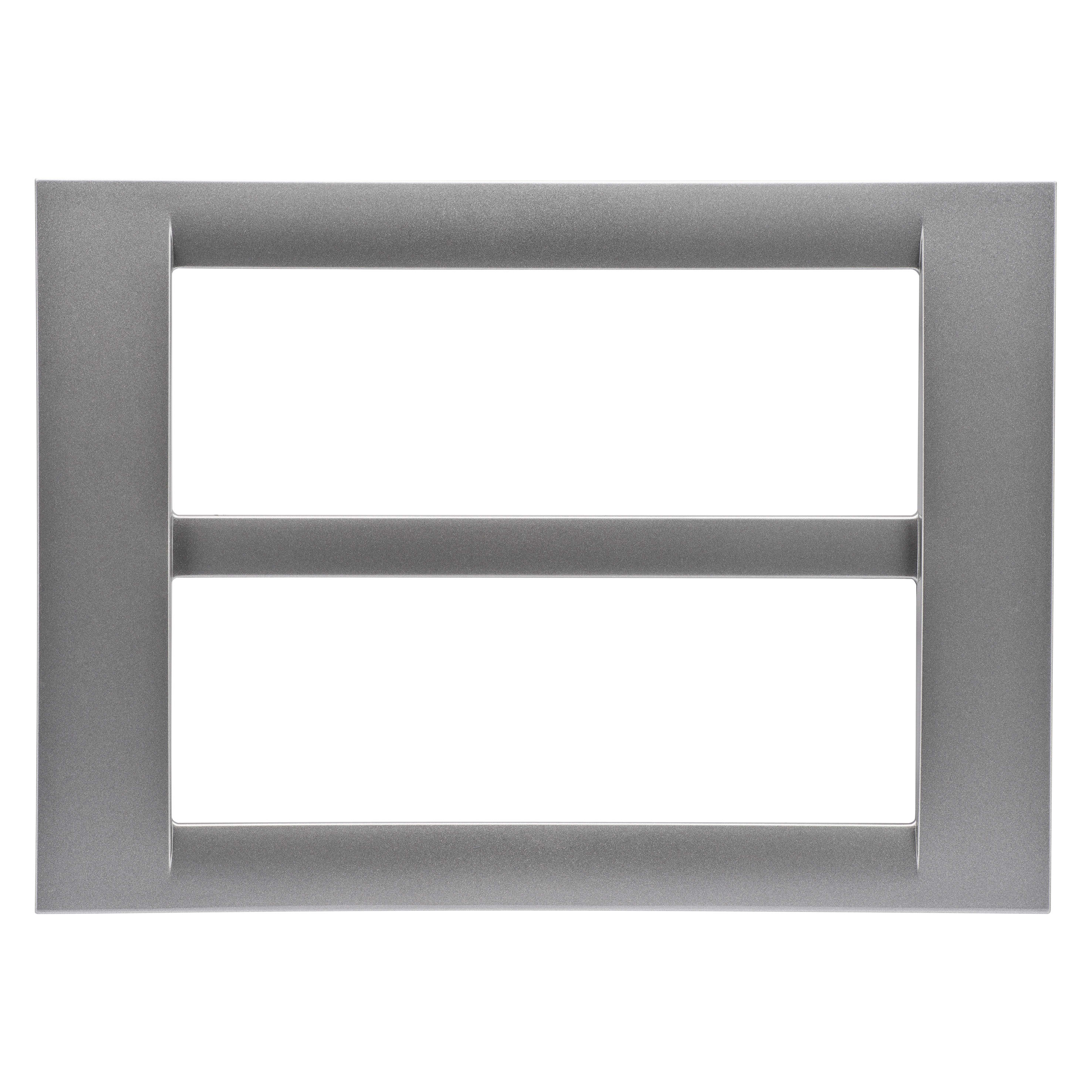 GEWISS - PLACCA VIRNA - IN TECNOPOLIMERO FINITURA LUCIDA - 12 POSTI (6+6 SOVRAPPOSTI) - TITANIO METALLIZZATO - SYSTEM GW22288