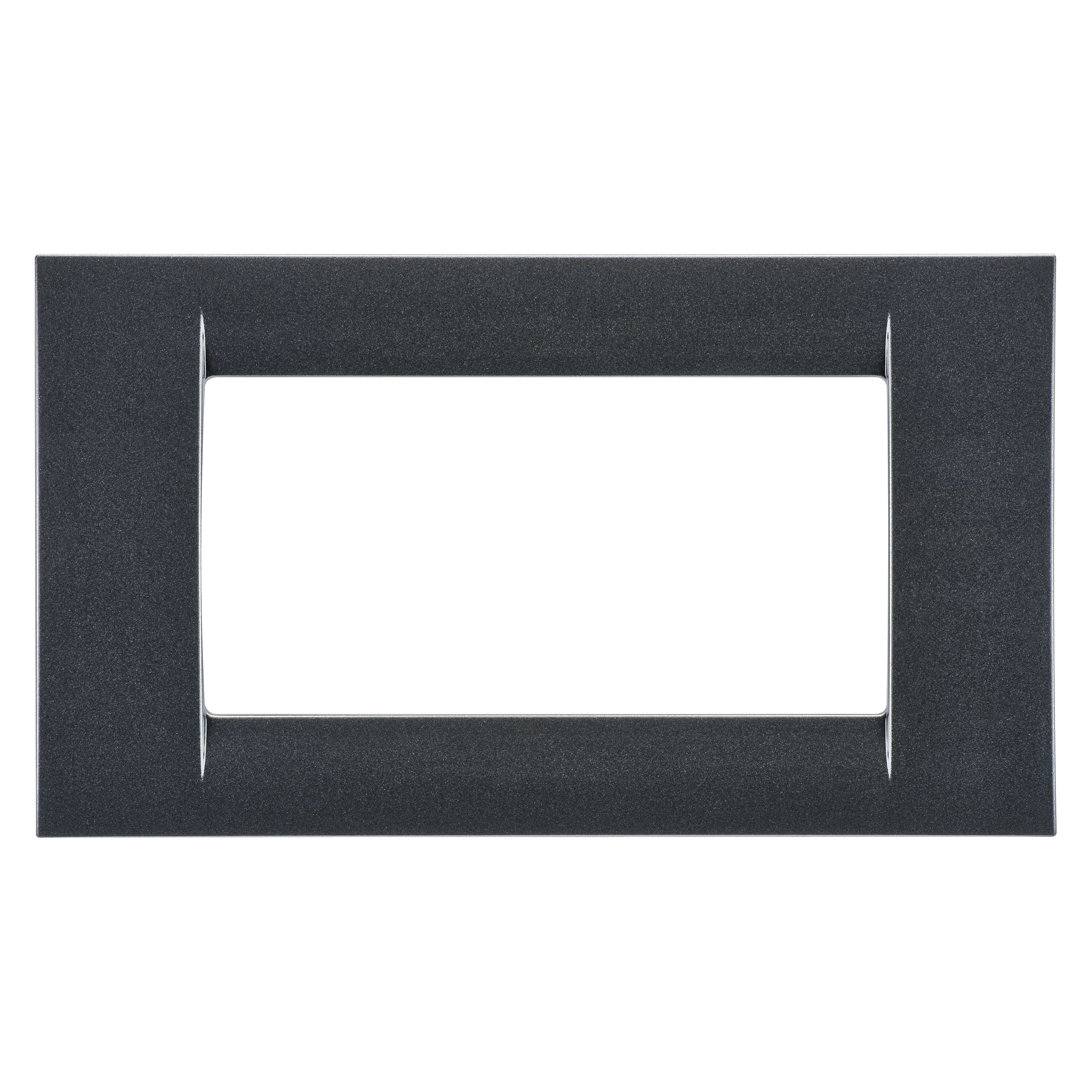 GEWISS - PLACCA VIRNA - IN TECNOPOLIMERO FINITURA LUCIDA - 4 POSTI - ARDESIA METALLIZZATO - SYSTEM GW22294