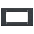 GEWISS - PLACCA VIRNA - IN TECNOPOLIMERO FINITURA LUCIDA - 4 POSTI - ARDESIA METALLIZZATO - SYSTEM GW22294