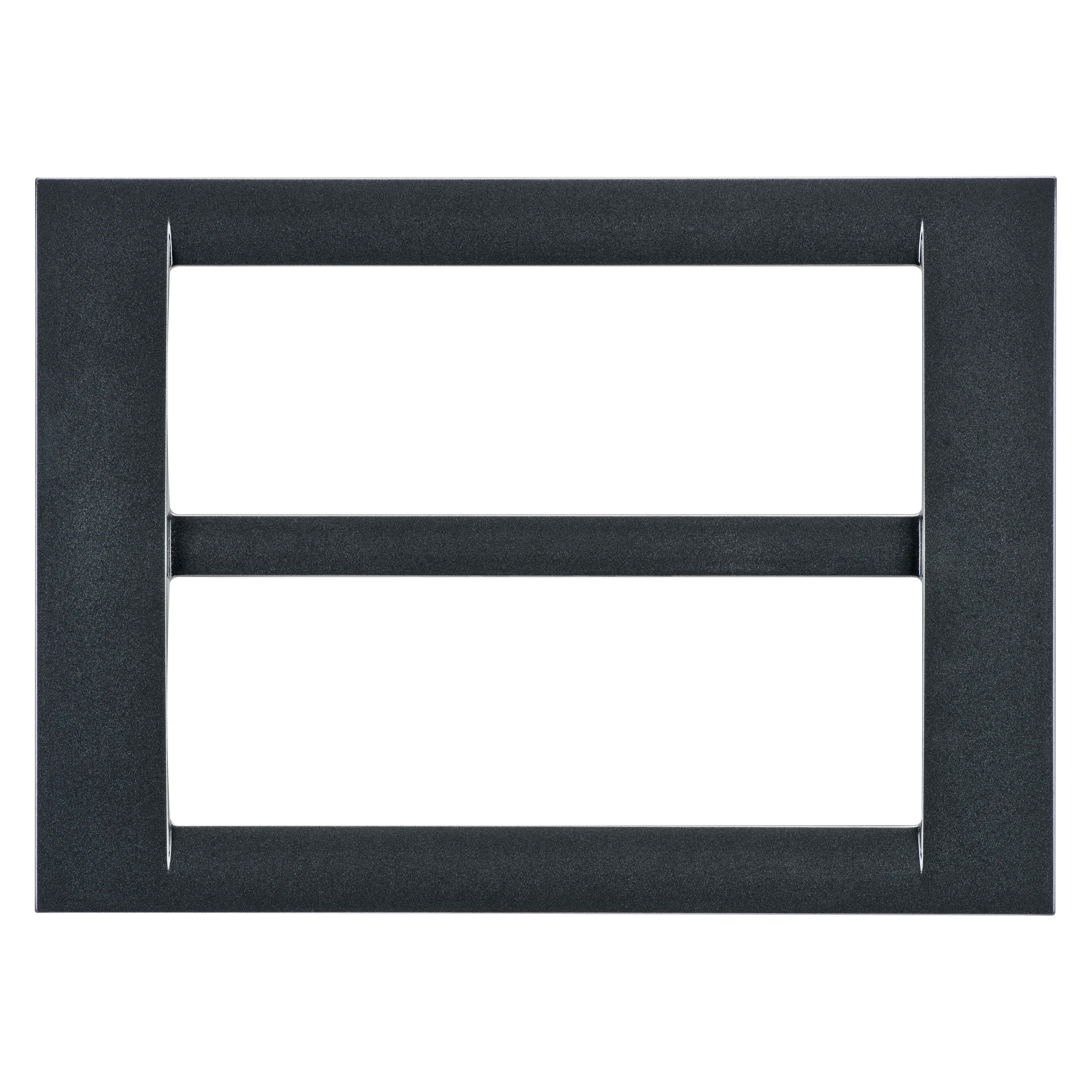 GEWISS - PLACCA VIRNA - IN TECNOPOLIMERO FINITURA LUCIDA - 12 POSTI (6+6 SOVRAPPOSTI) - ARDESIA METALLIZZATO - SYSTEM GW22298