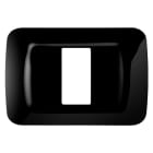 GEWISS - PLACCA TOP SYSTEM - IN TECNOPOLIMERO FINITURA LUCIDA - 1 POSTO - NERO TONER - SYSTEM GW22511