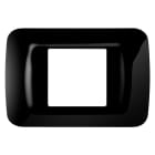 GEWISS - PLACCA TOP SYSTEM - IN TECNOPOLIMERO FINITURA LUCIDA - 2 POSTI - NERO TONER - SYSTEM GW22512