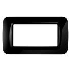 GEWISS - PLACCA TOP SYSTEM - IN TECNOPOLIMERO FINITURA LUCIDA - 4 POSTI - NERO TONER - SYSTEM