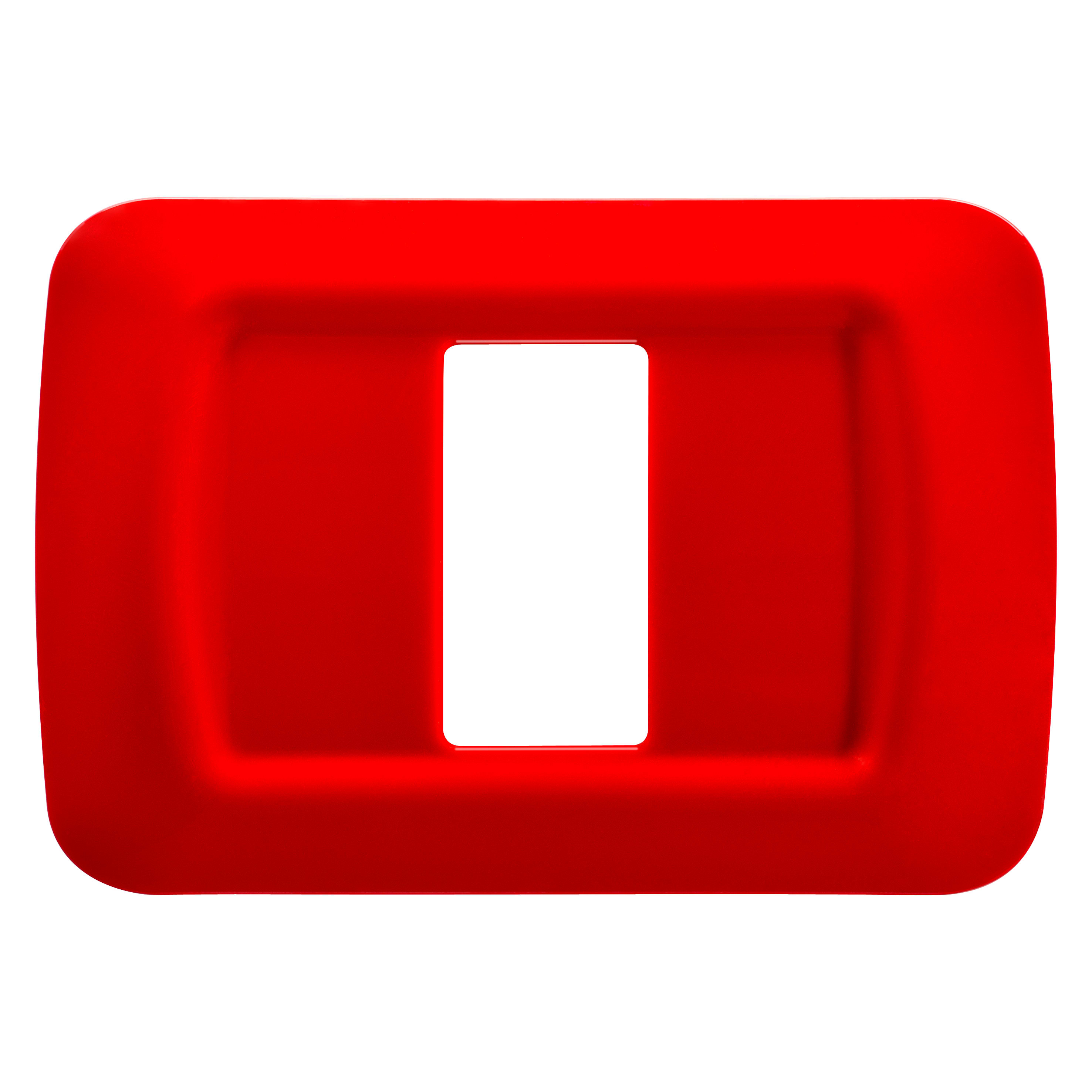 GEWISS - PLACCA TOP SYSTEM - IN TECNOPOLIMERO FINITURA LUCIDA - 1 POSTO - ROSSO GERANIO - SYSTEM GW22521