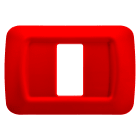 GEWISS - PLACCA TOP SYSTEM - IN TECNOPOLIMERO FINITURA LUCIDA - 1 POSTO - ROSSO GERANIO - SYSTEM GW22521