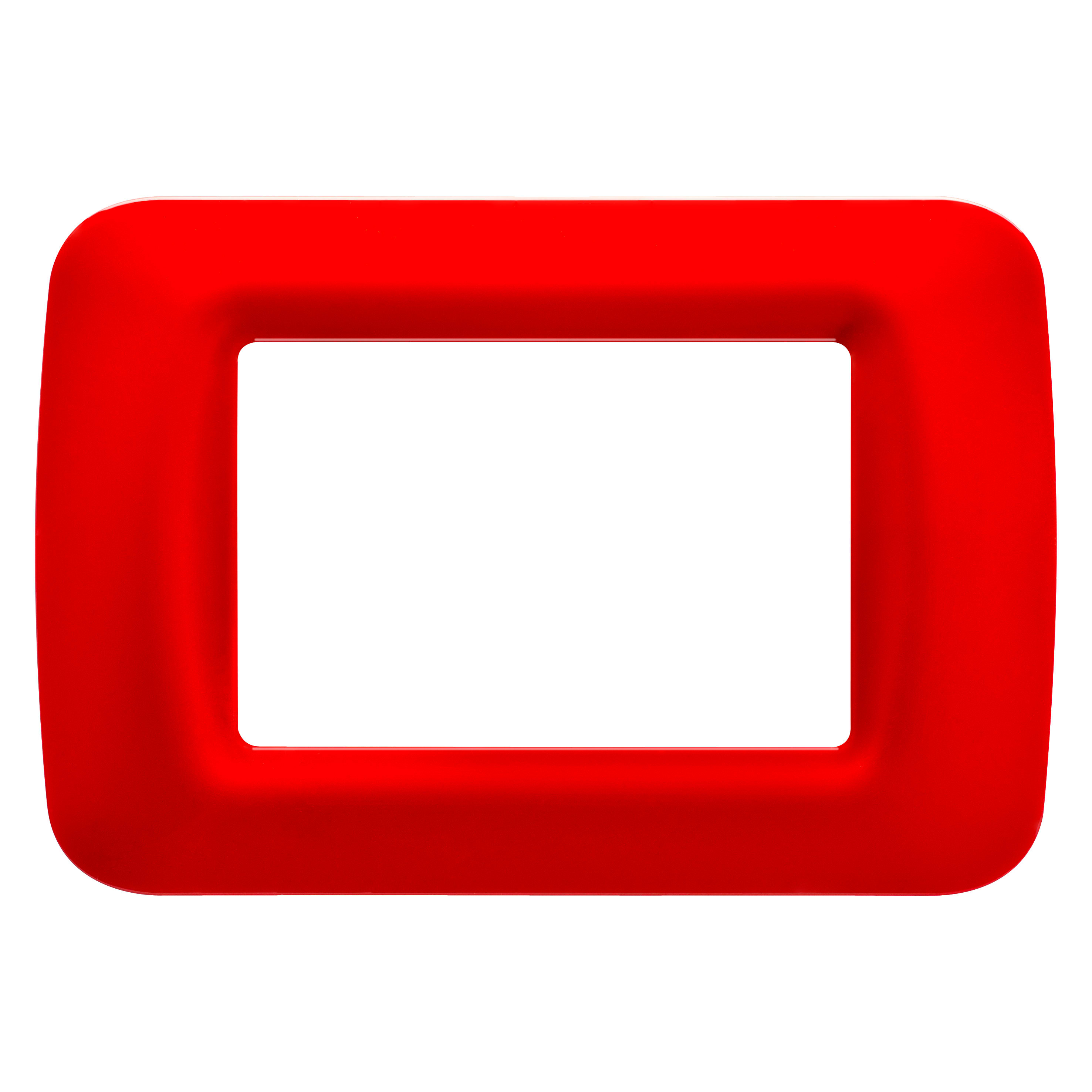 GEWISS - PLACCA TOP SYSTEM - IN TECNOPOLIMERO FINITURA LUCIDA - 3 POSTI - ROSSO GERANIO - SYSTEM GW22523