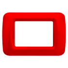 GEWISS - PLACCA TOP SYSTEM - IN TECNOPOLIMERO FINITURA LUCIDA - 3 POSTI - ROSSO GERANIO - SYSTEM GW22523