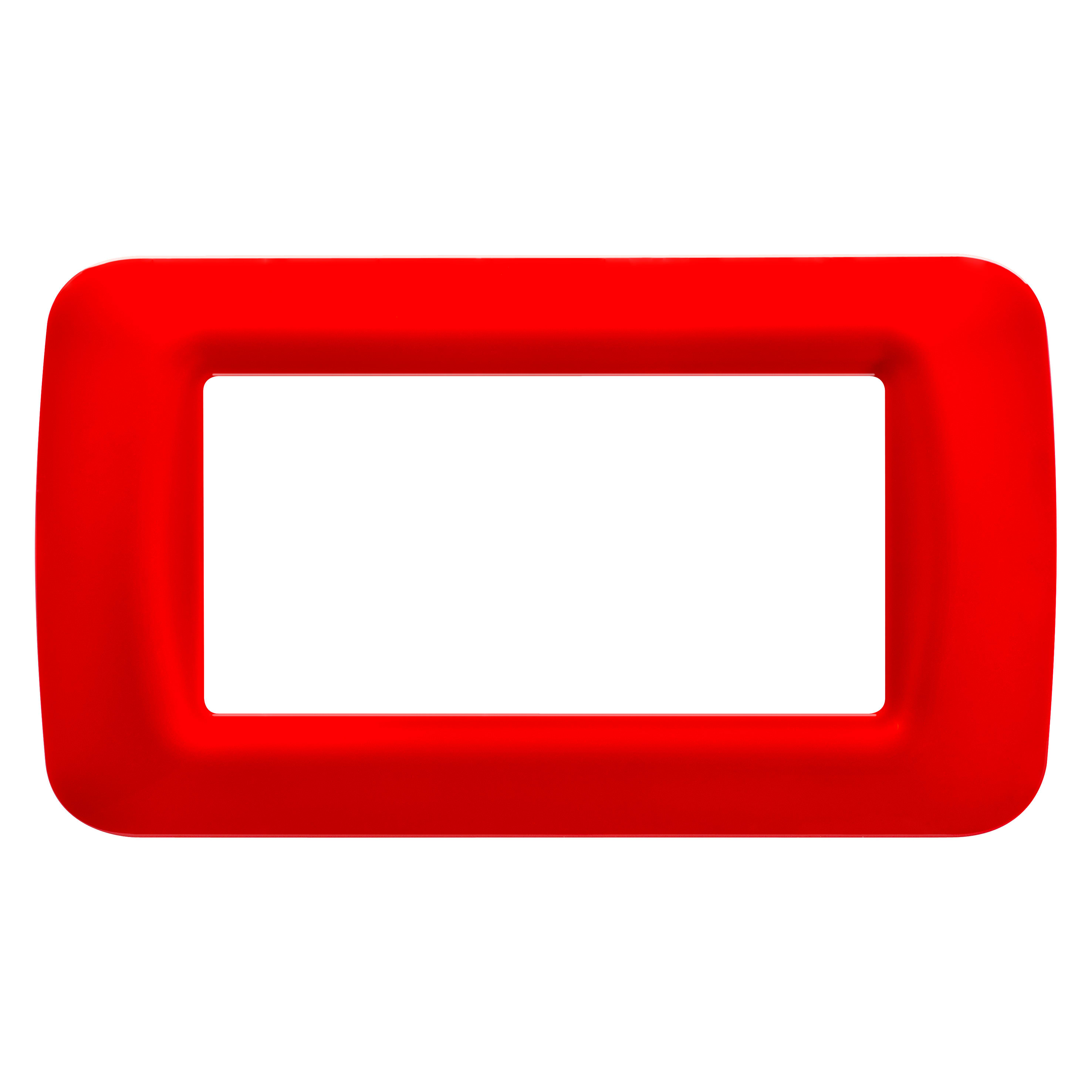 GEWISS - PLACCA TOP SYSTEM - IN TECNOPOLIMERO FINITURA LUCIDA - 4 POSTI - ROSSO GERANIO - SYSTEM GW22524