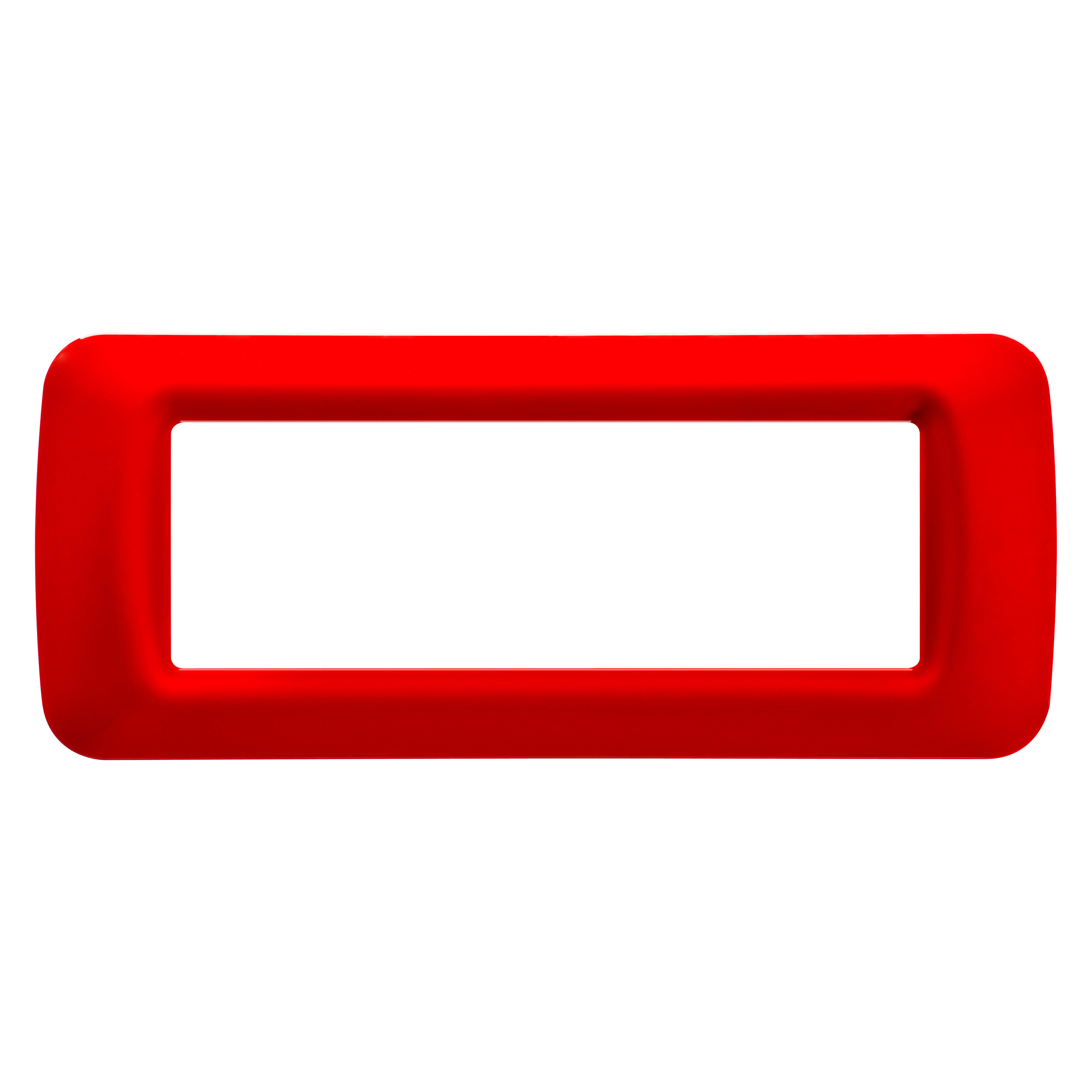 GEWISS - PLACCA TOP SYSTEM - IN TECNOPOLIMERO FINITURA LUCIDA - 6 POSTI - ROSSO GERANIO - SYSTEM GW22526