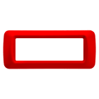 GEWISS - PLACCA TOP SYSTEM - IN TECNOPOLIMERO FINITURA LUCIDA - 6 POSTI - ROSSO GERANIO - SYSTEM GW22526