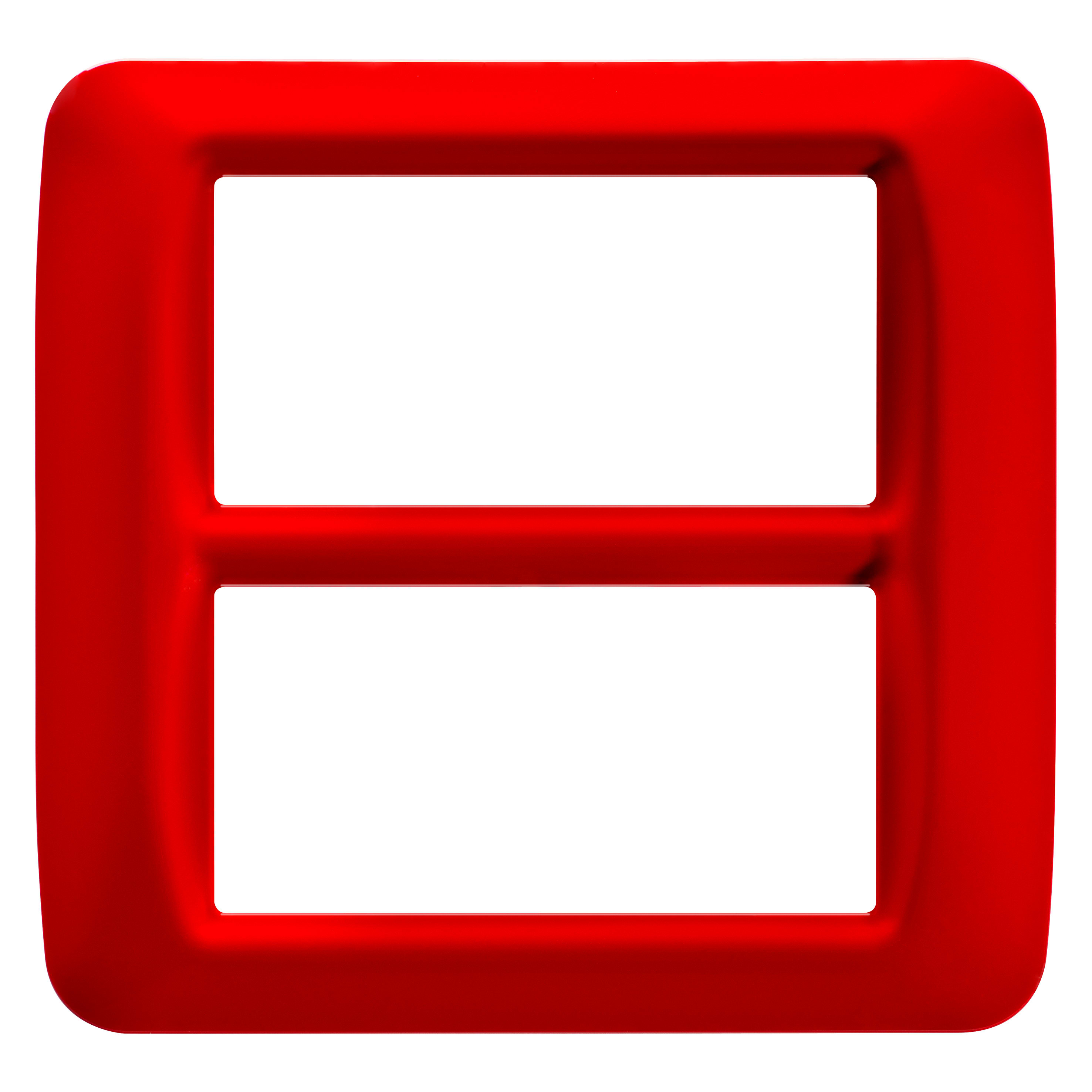 GEWISS - PLACCA TOP SYSTEM - IN TECNOPOLIMERO FINITURA LUCIDA - 8 POSTI (4+4 SOVRAPPOSTI) - ROSSO GERANIO - SYSTEM GW22527