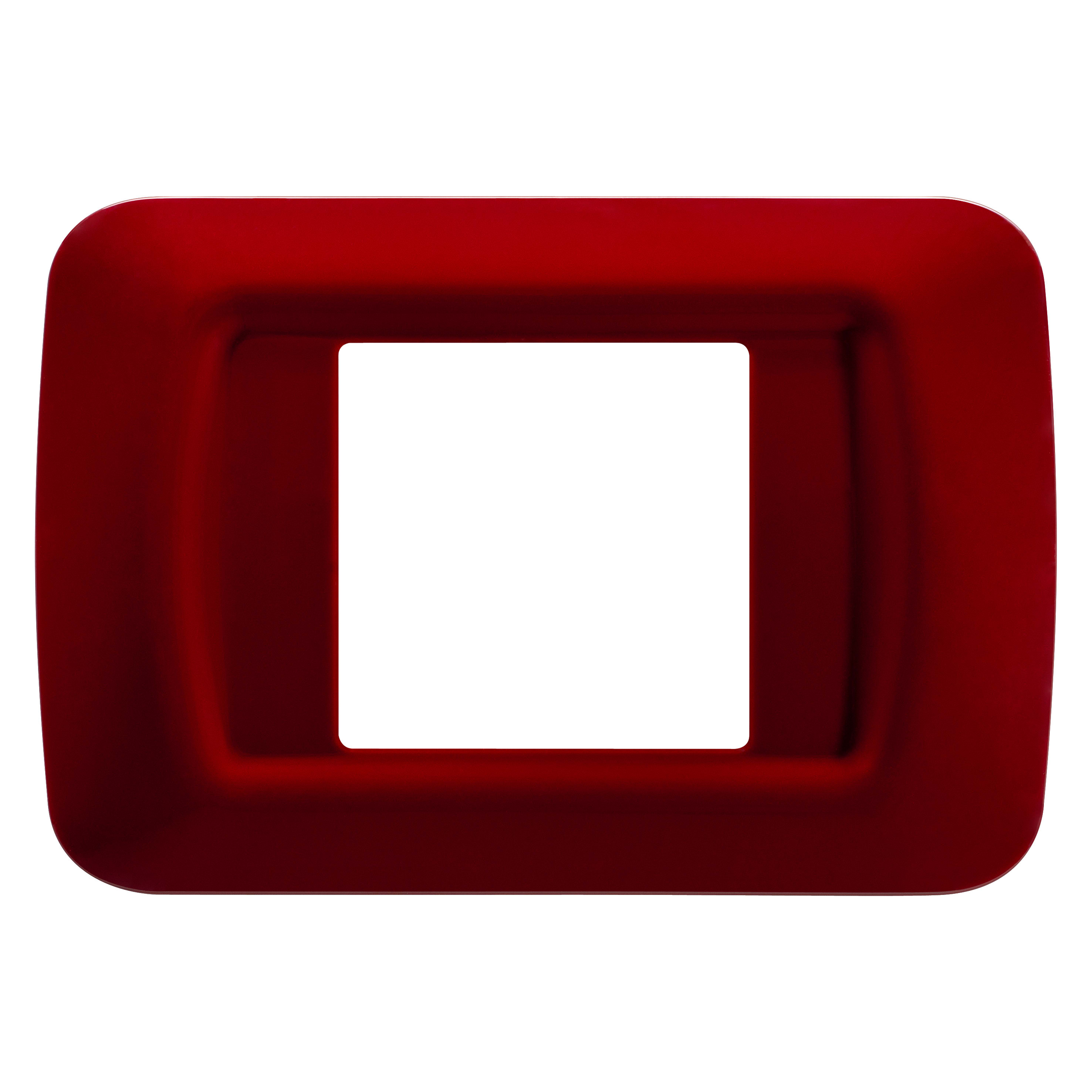 GEWISS - PLACCA TOP SYSTEM - IN TECNOPOLIMERO FINITURA LUCIDA - 2 POSTI - AMARANTO CLASSICO - SYSTEM GW22532