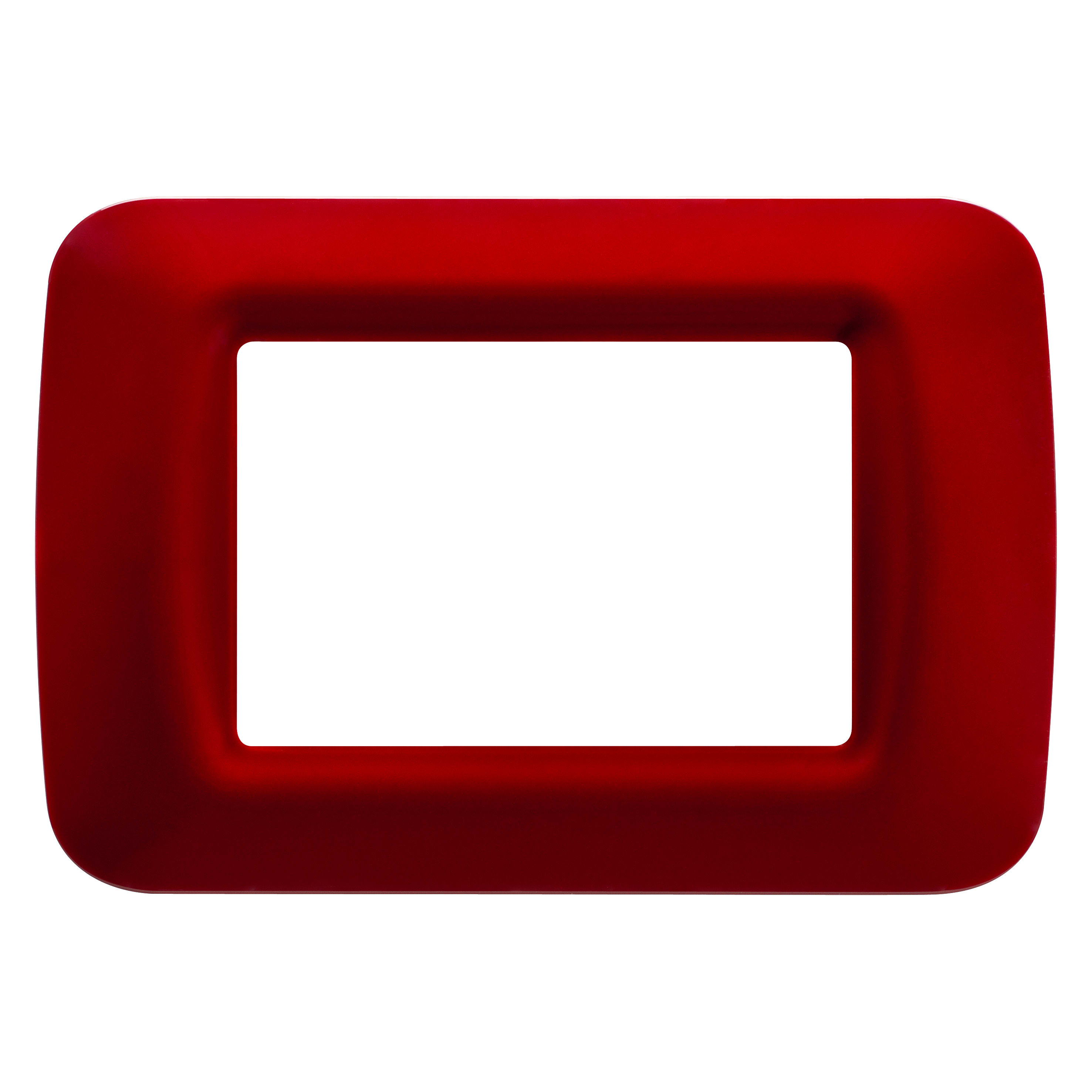 GEWISS - PLACCA TOP SYSTEM - IN TECNOPOLIMERO FINITURA LUCIDA - 3 POSTI - AMARANTO CLASSICO - SYSTEM GW22533