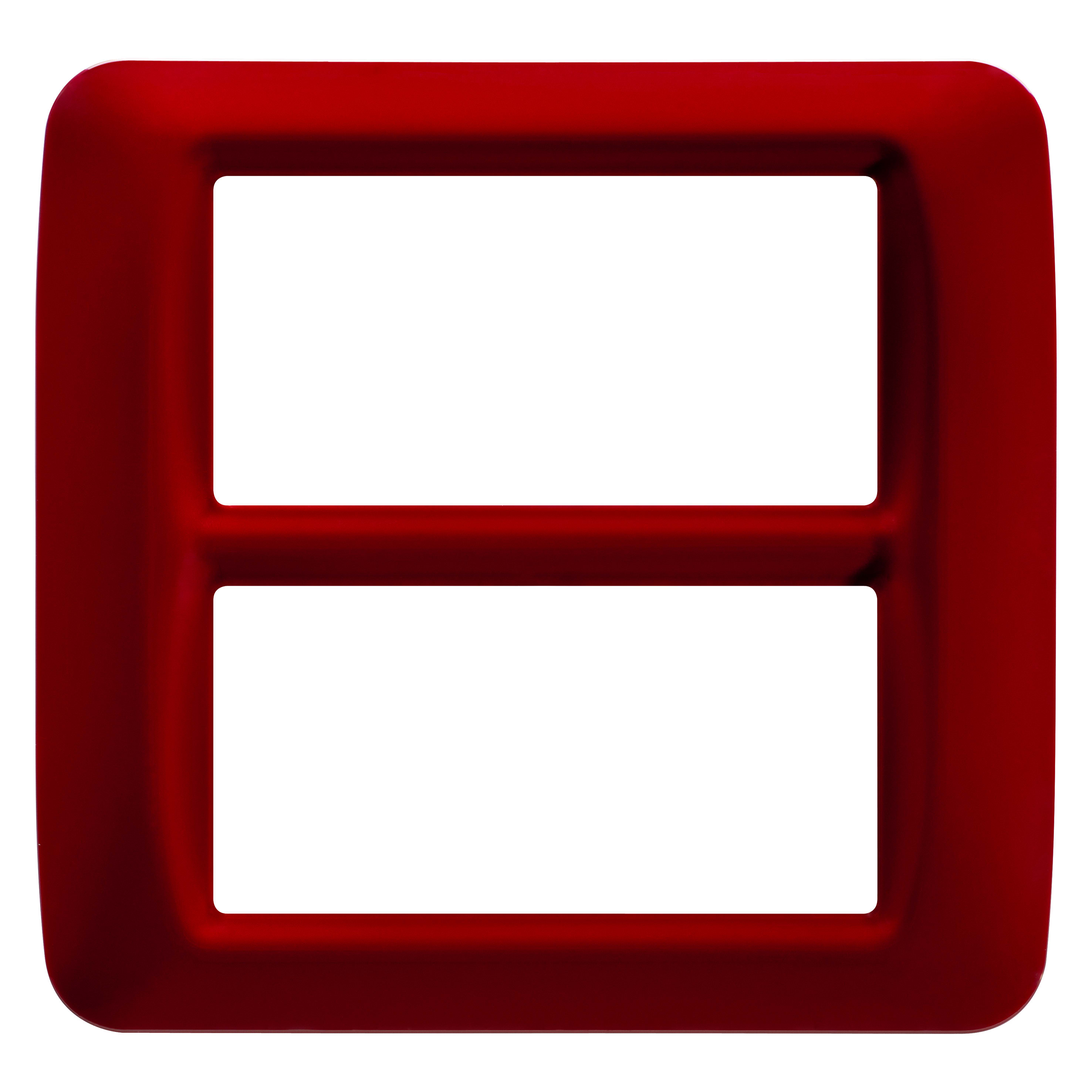 GEWISS - PLACCA TOP SYSTEM - IN TECNOPOLIMERO FINITURA LUCIDA - 8 POSTI (4+4 SOVRAPPOSTI) - AMARANTO CLASSICO - SYSTEM GW22537