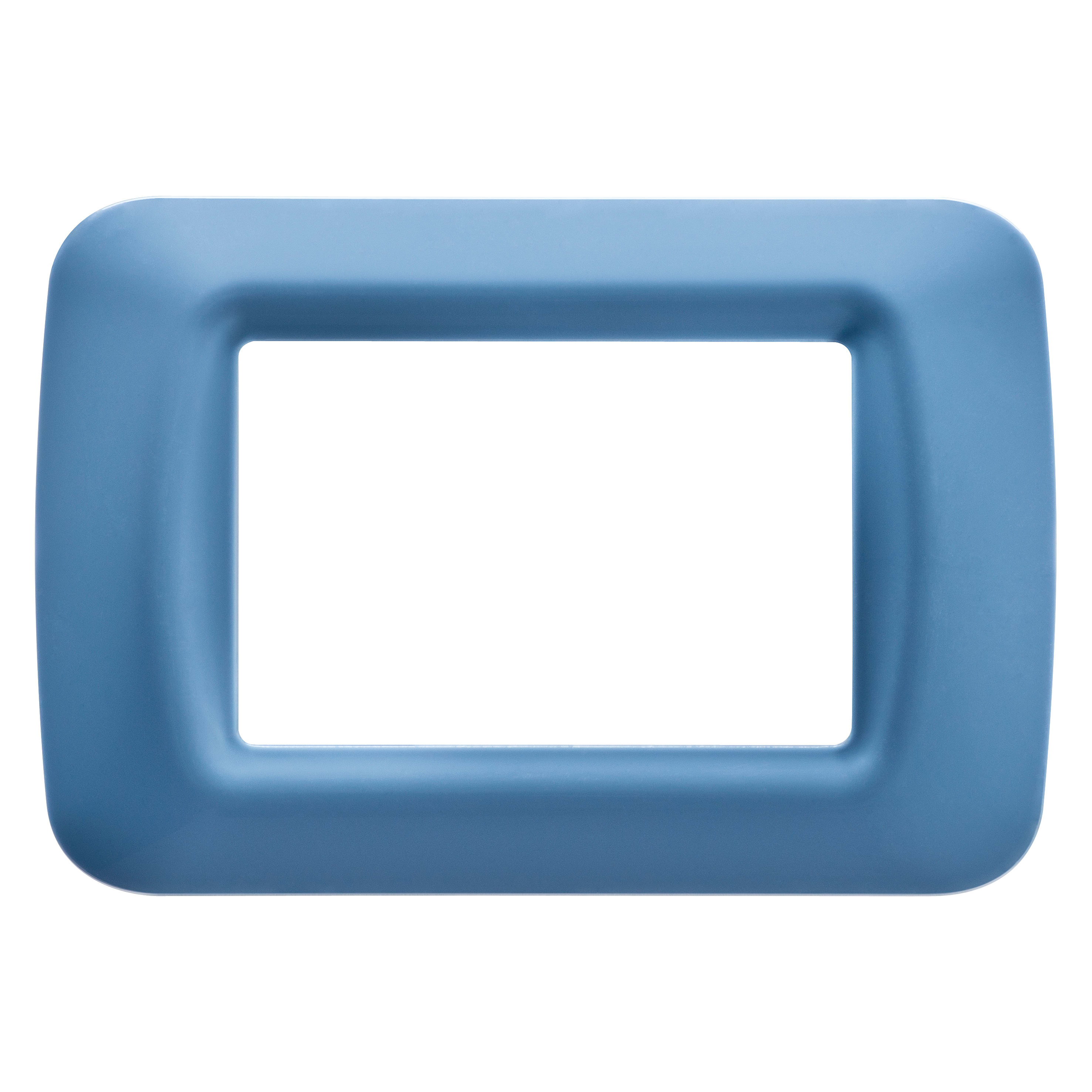 GEWISS - PLACCA TOP SYSTEM - IN TECNOPOLIMERO FINITURA LUCIDA - 3 POSTI - AZZURRO CIELO - SYSTEM GW22563