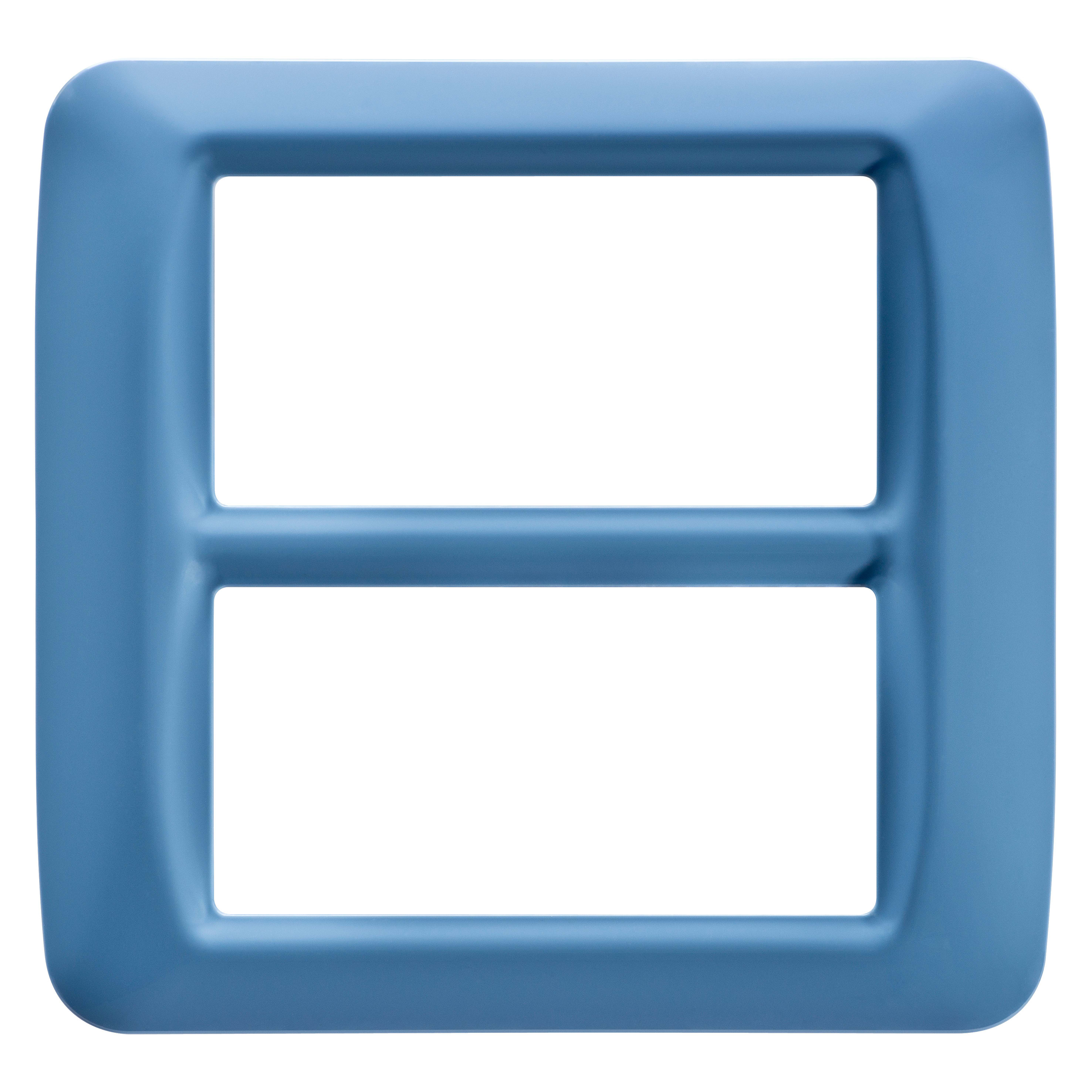 GEWISS - PLACCA TOP SYSTEM - IN TECNOPOLIMERO FINITURA LUCIDA - 8 POSTI (4+4 SOVRAPPOSTI) - AZZURRO CIELO - SYSTEM GW22567