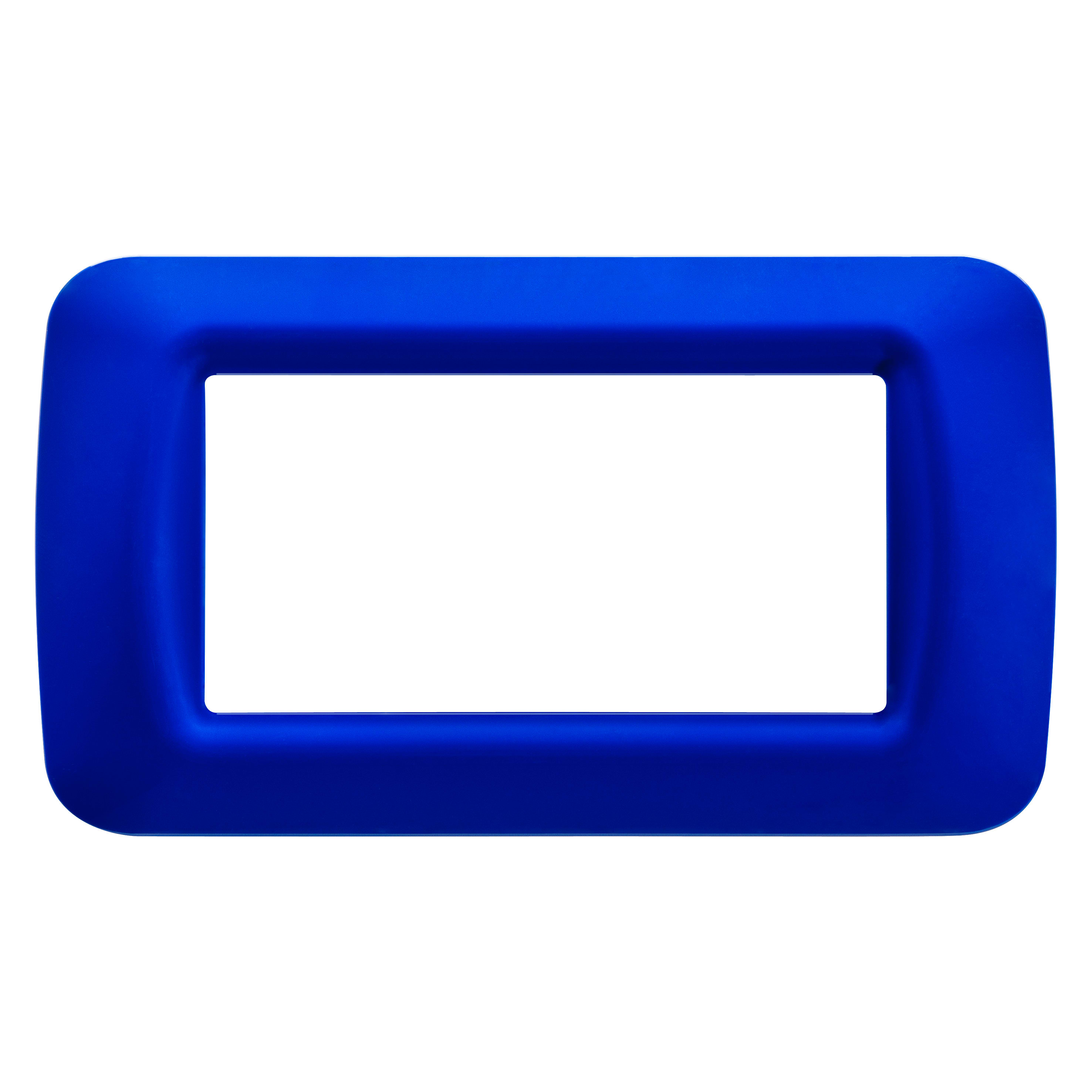 GEWISS - PLACCA TOP SYSTEM - IN TECNOPOLIMERO FINITURA LUCIDA - 4 POSTI - BLU JAZZ - SYSTEM GW22574