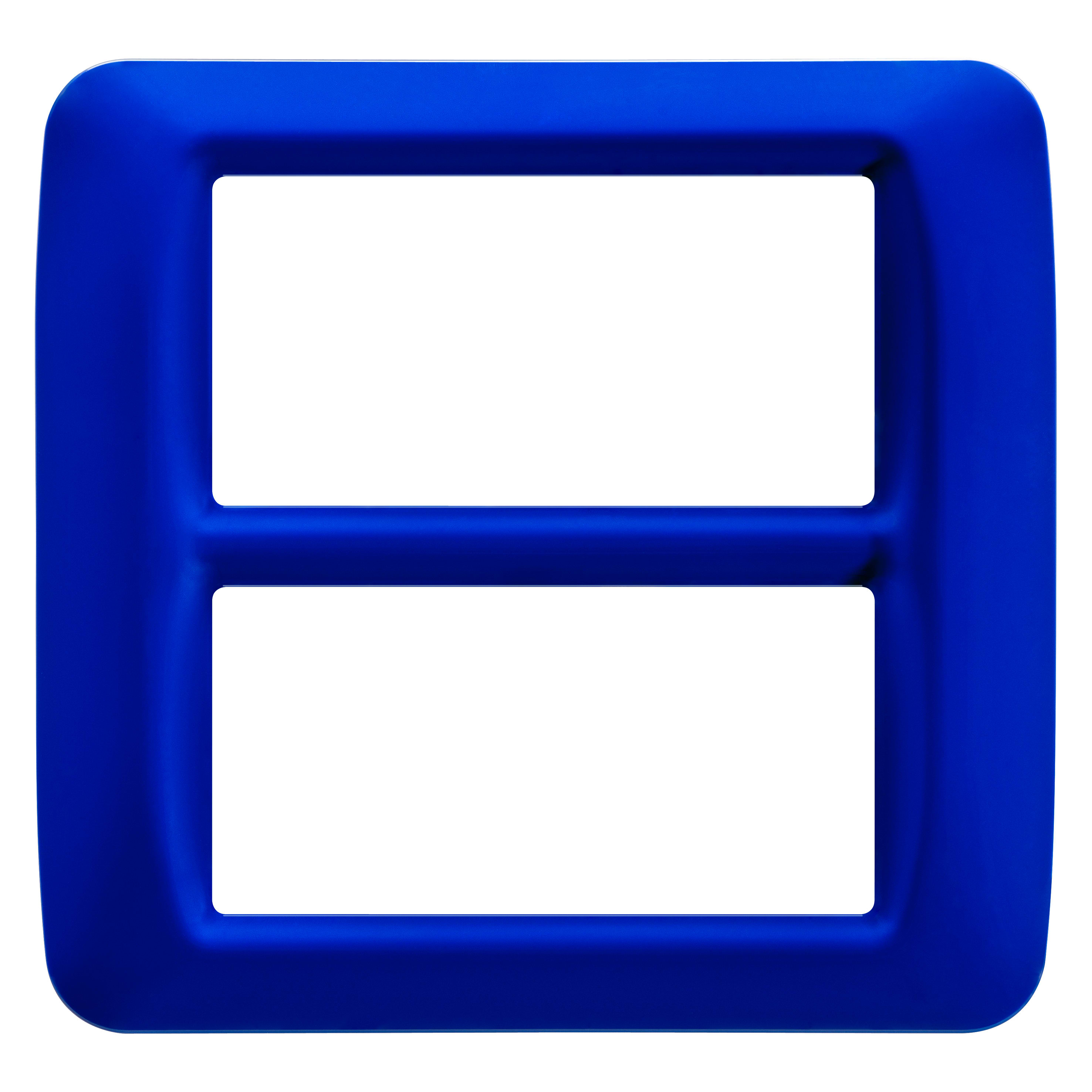 GEWISS - PLACCA TOP SYSTEM - IN TECNOPOLIMERO FINITURA LUCIDA - 8 POSTI (4+4 SOVRAPPOSTI) - BLU JAZZ - SYSTEM GW22577