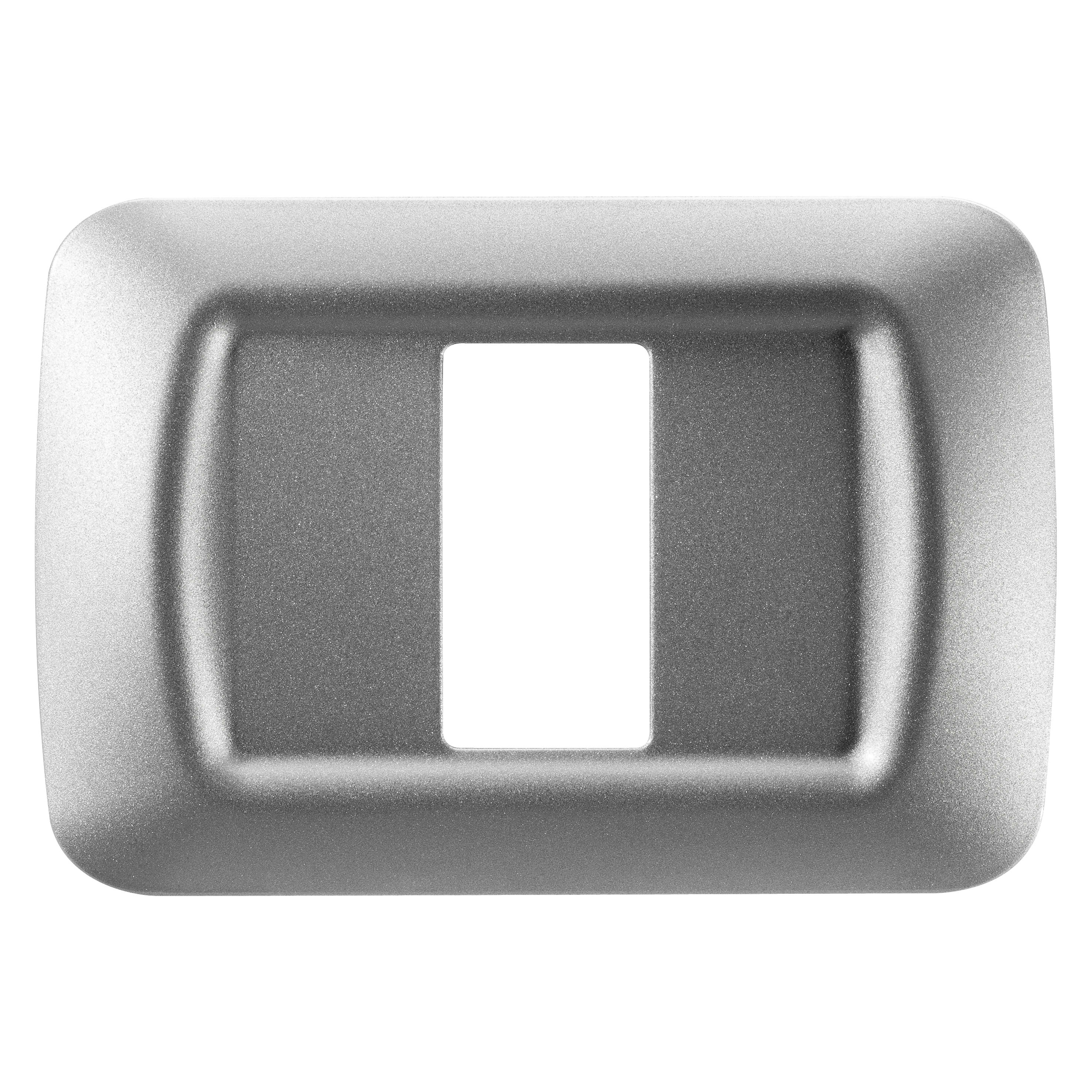 GEWISS - PLACCA TOP SYSTEM - IN TECNOPOLIMERO FINITURA LUCIDA - 1 POSTO - TITANIO METALLIZZATO - SYSTEM GW22601