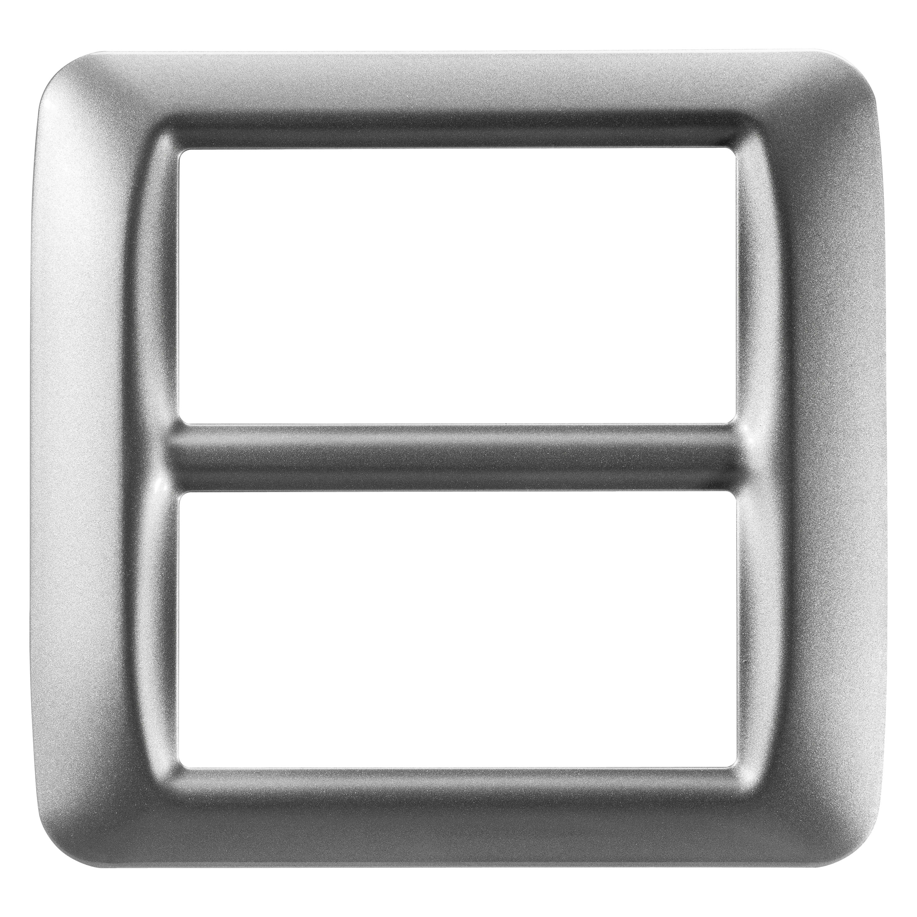 GEWISS - PLACCA TOP SYSTEM - IN TECNOPOLIMERO FINITURA LUCIDA - 8 POSTI (4+4 SOVRAPPOSTI) - TITANIO METALLIZZATO - SYSTEM GW22607