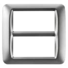 GEWISS - PLACCA TOP SYSTEM - IN TECNOPOLIMERO FINITURA LUCIDA - 8 POSTI (4+4 SOVRAPPOSTI) - TITANIO METALLIZZATO - SYSTEM GW22607