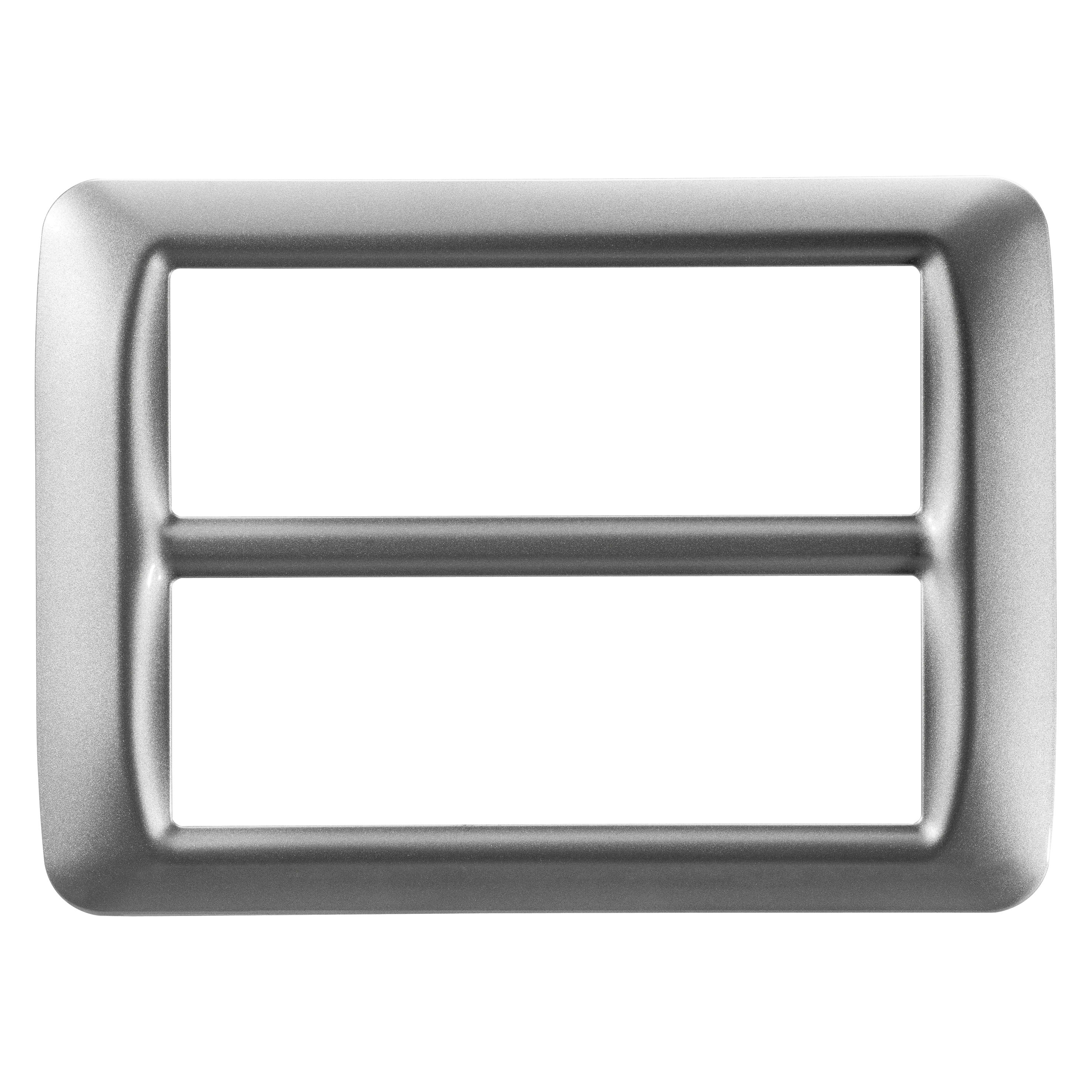 GEWISS - PLACCA TOP SYSTEM - IN TECNOPOLIMERO FINITURA LUCIDA - 12 POSTI (6+6 SOVRAPPOSTI) - TITANIO METALLIZZATO - SYSTEM