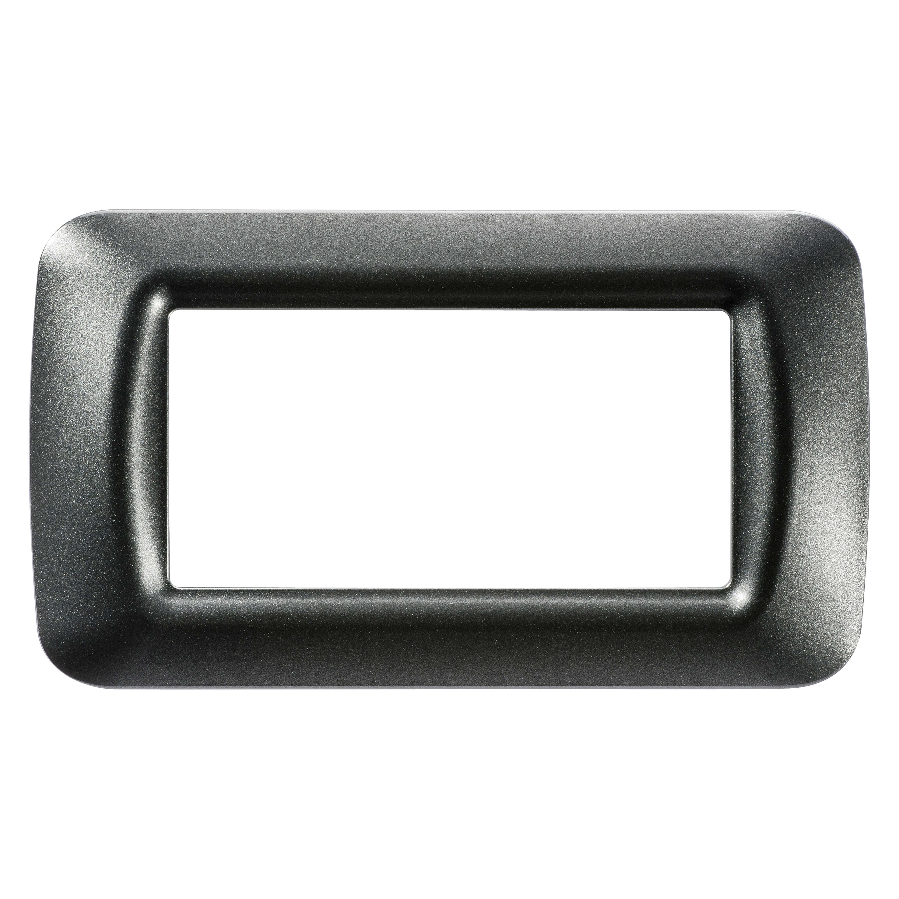 GEWISS - PLACCA TOP SYSTEM - IN TECNOPOLIMERO FINITURA LUCIDA - 4 POSTI - ARDESIA METALLIZZATO - SYSTEM GW22614